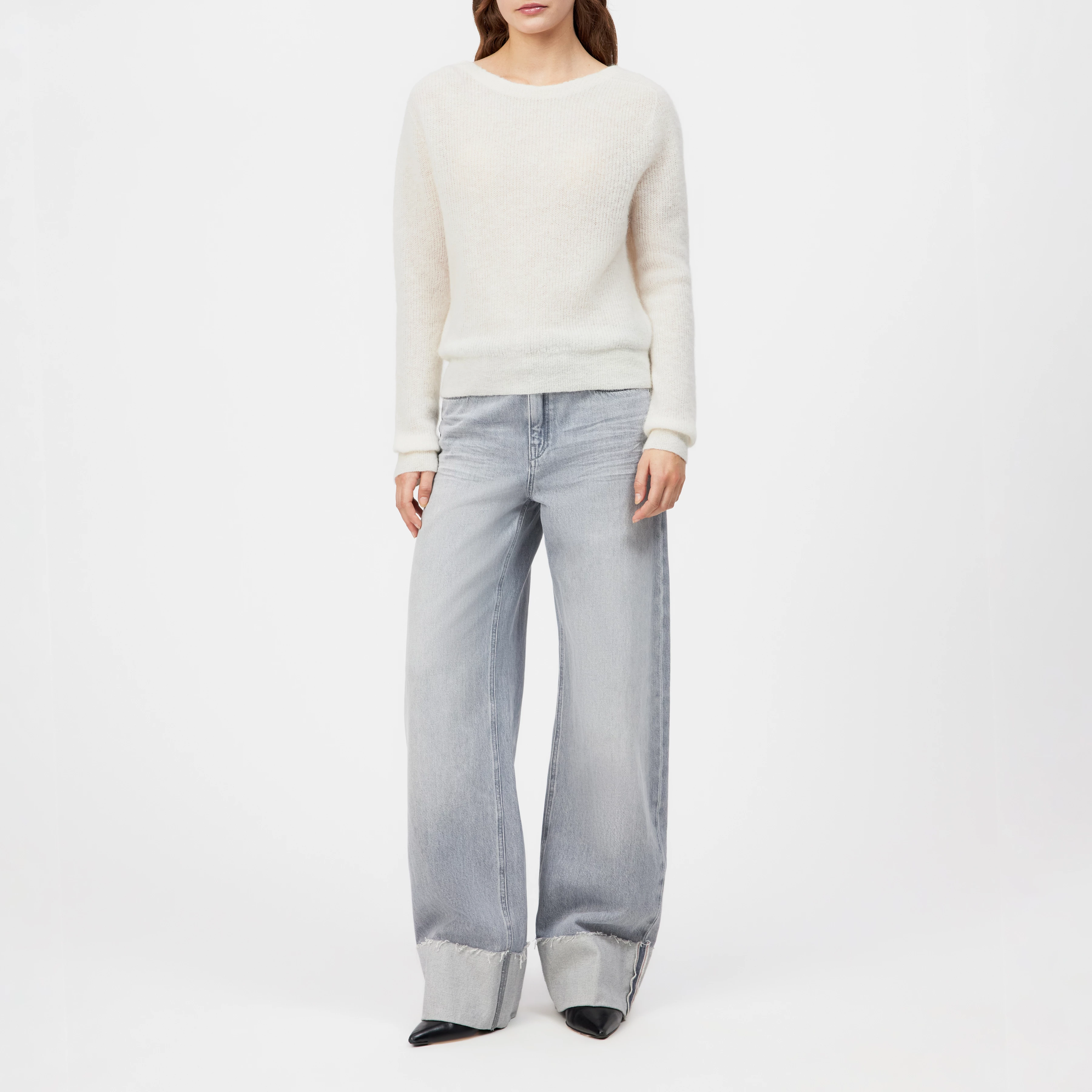 GERTIJA - Cardigan in luxurious Suri alpaca blend - women - off white - Seitenansicht