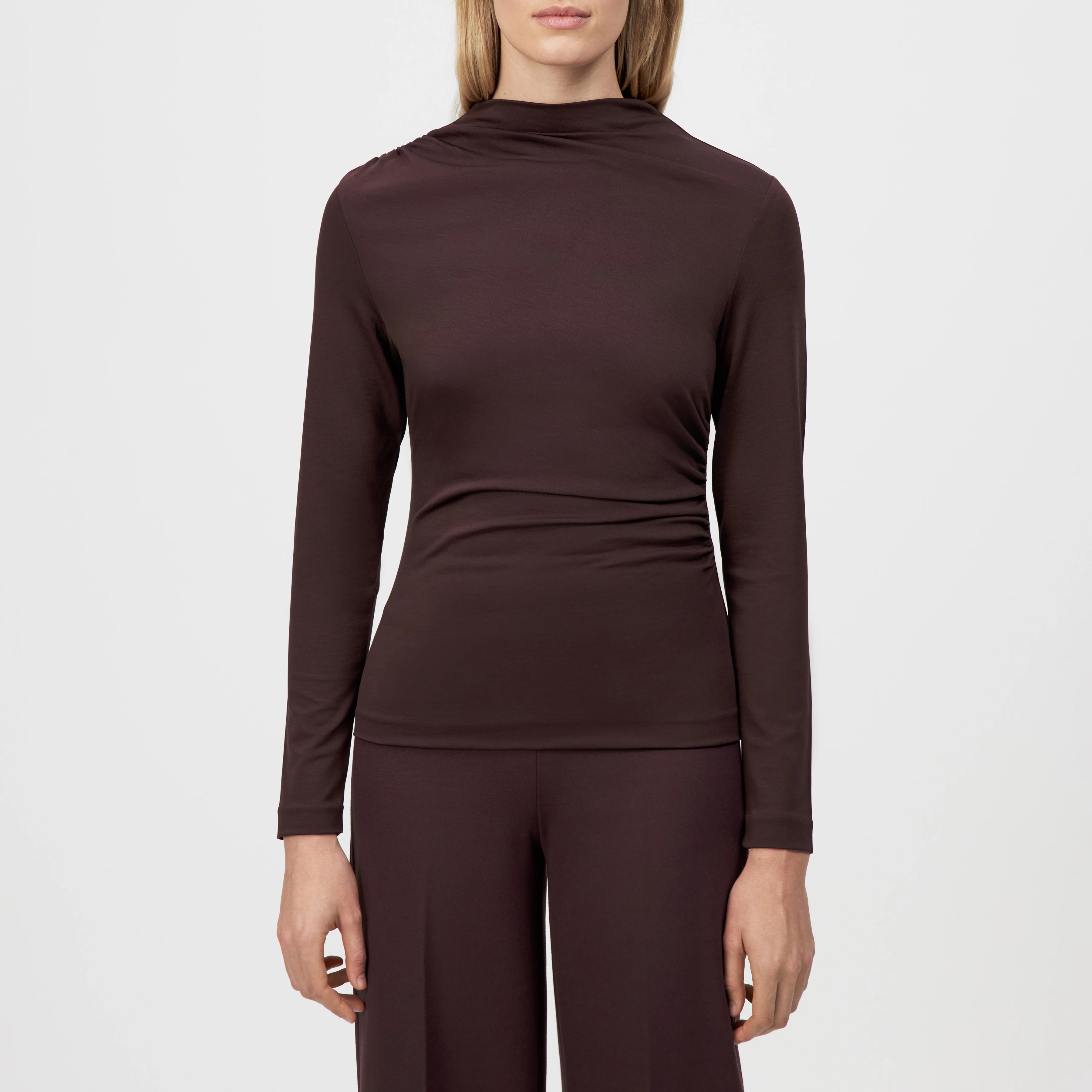 TIRY - Long-sleeved top in lyocell blend - women - red - Frontansicht