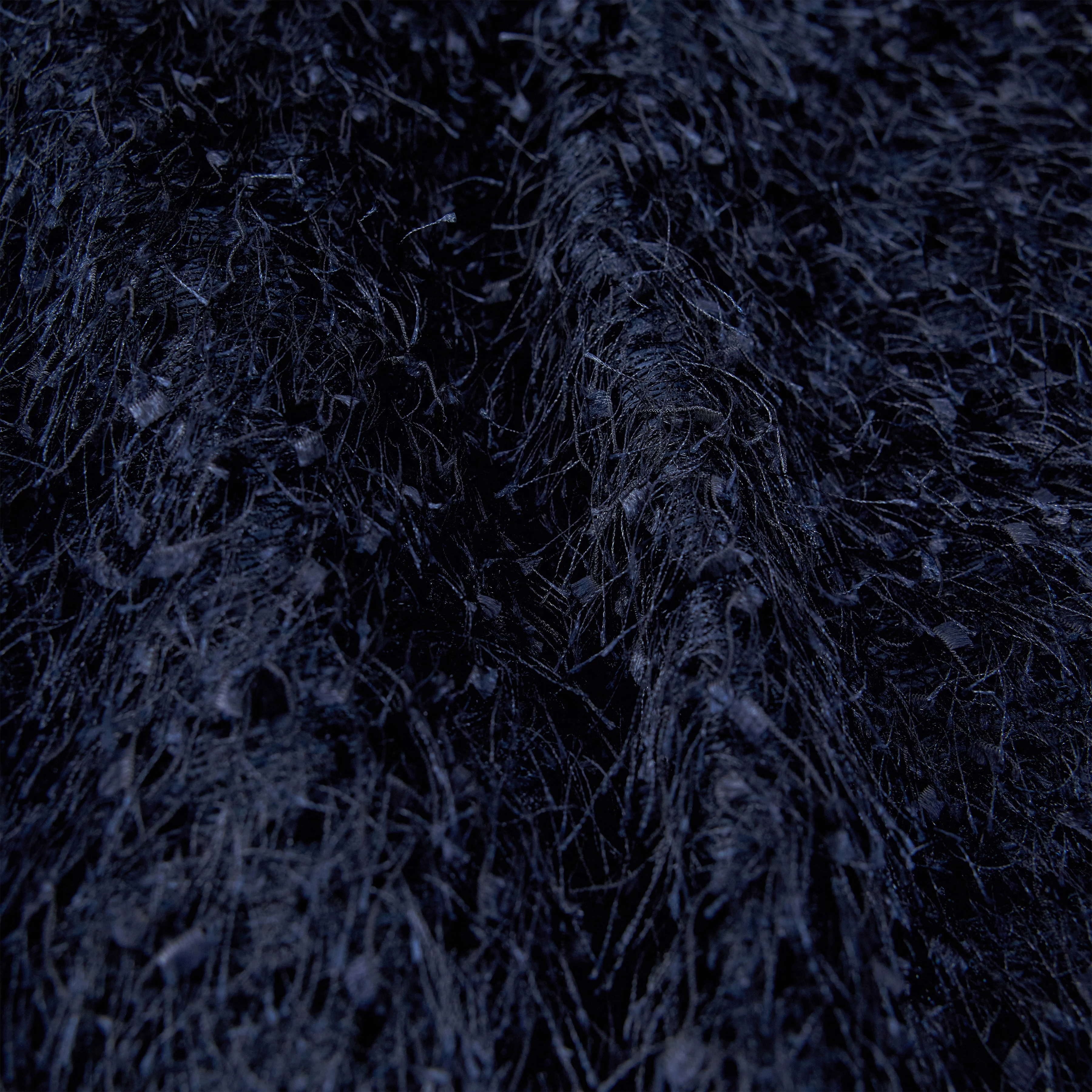 ALARIA_1 - Shirt-Bluse mit Stehkragen in Fransenoptik - Damen - blau - Materialbild (B2C)