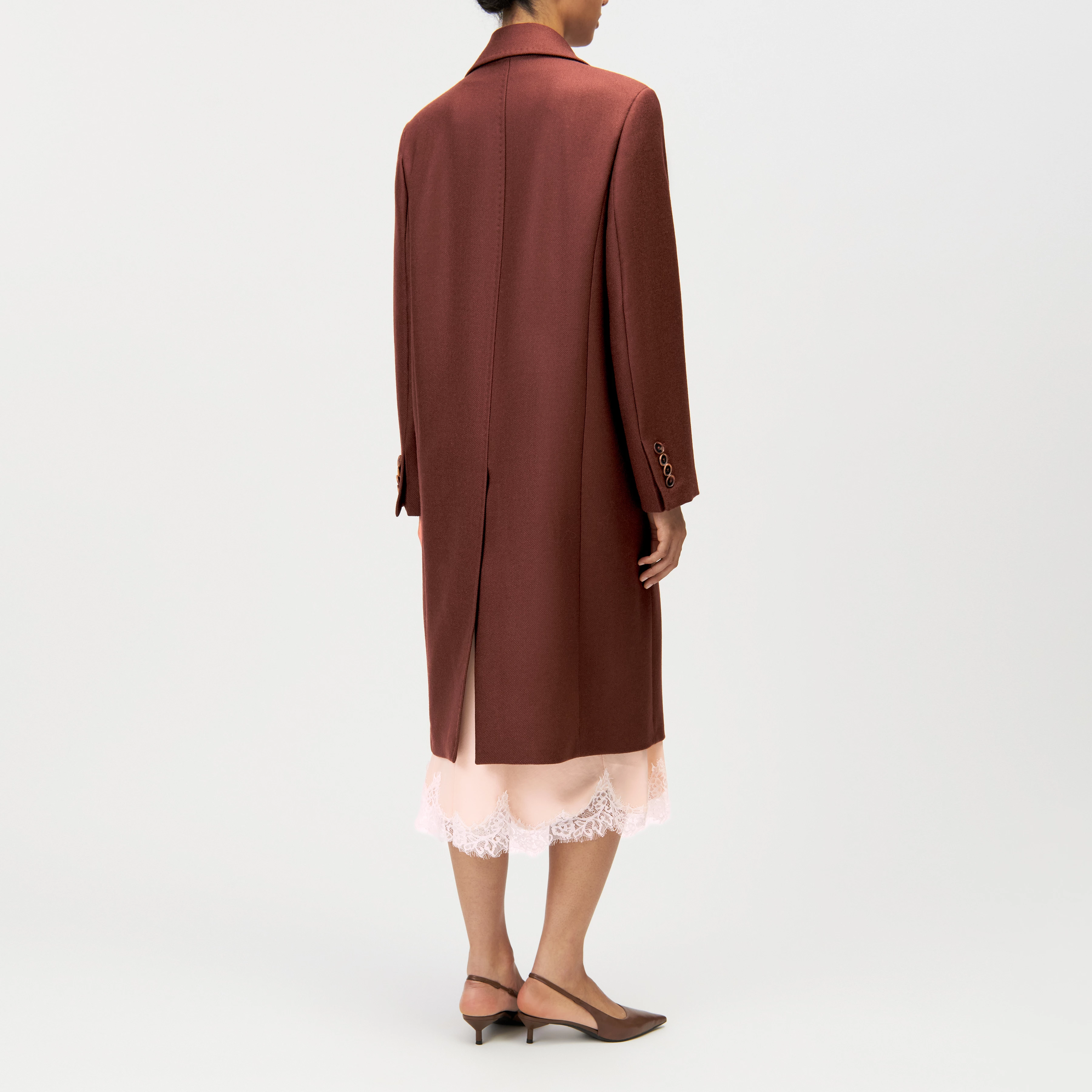 WALDRON_1 - Manteau oversized pure laine vierge - women - marron - Rückansicht
