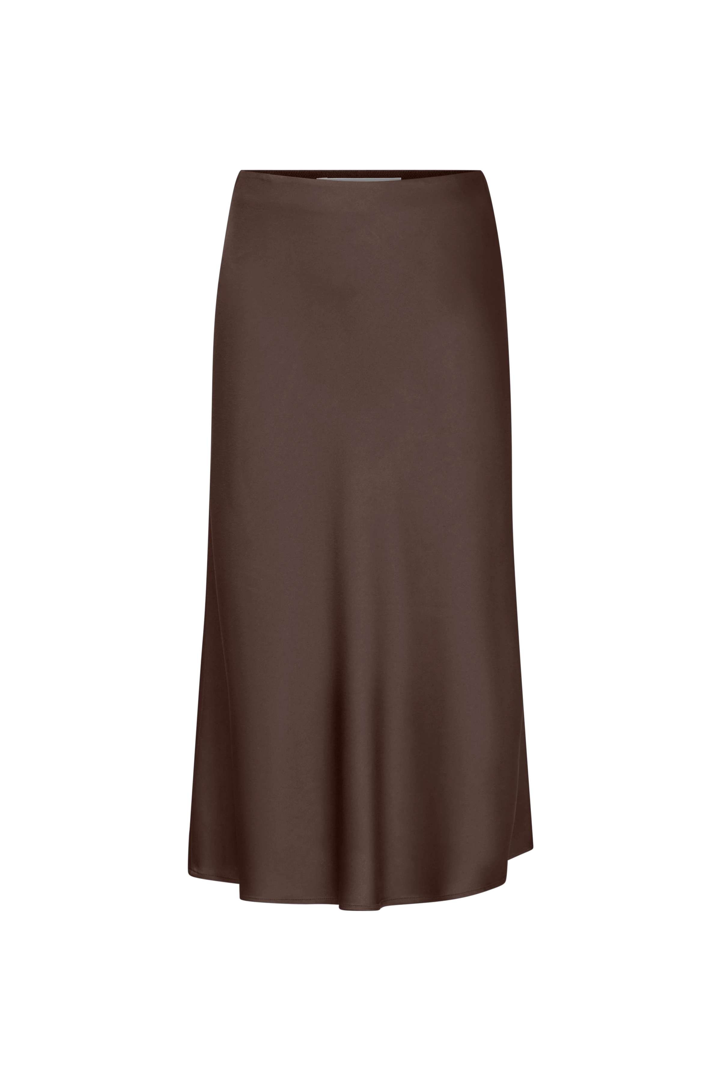 URA - Mid-length slip skirt in satin - women - brown - Freisteller Frontansicht