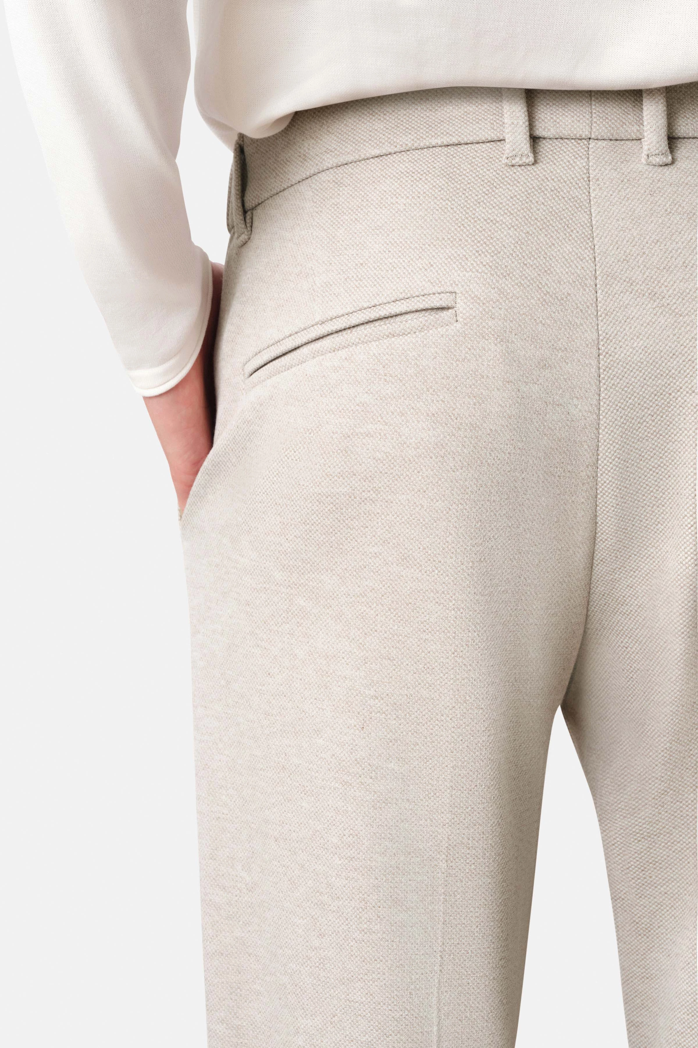 AJEND - Kant-en-klare pantalon in jersey - heren - beige - Seitenansicht