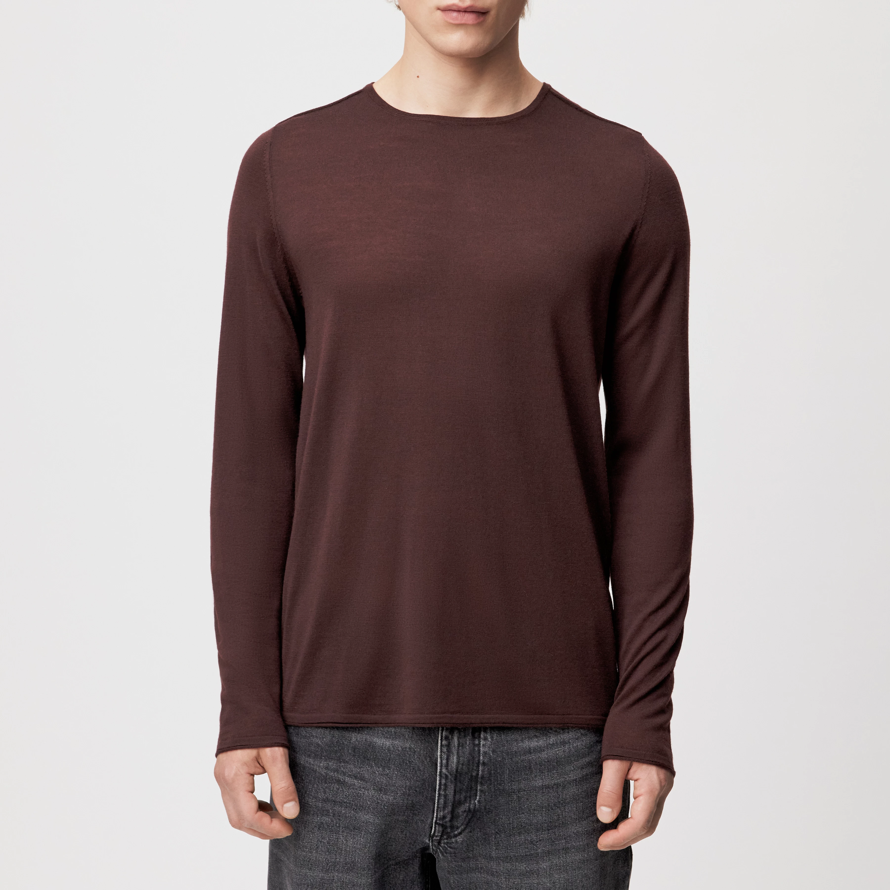 RIKONO - Strickpullover in feiner Merinowolle - Herren - rot - Frontansicht