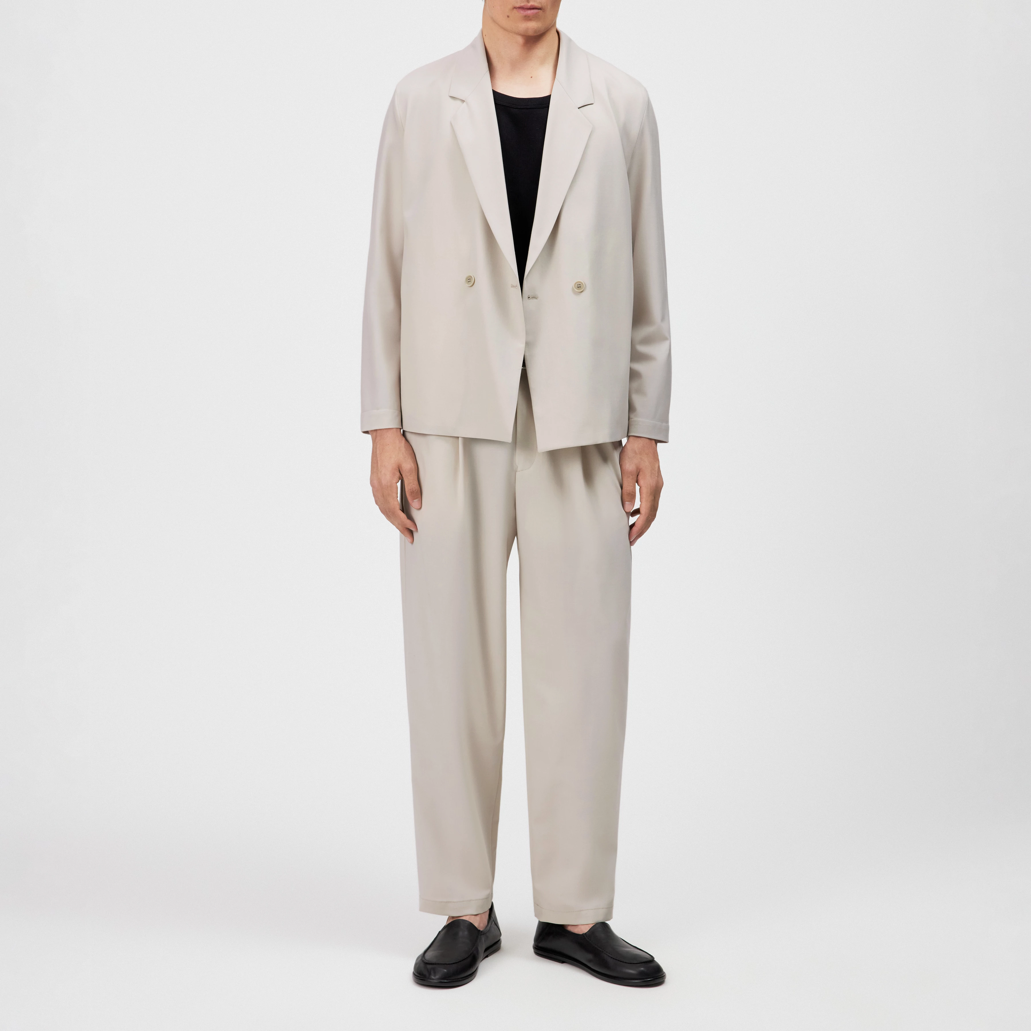 MARYKO - Pantalon ajusté en mélange de laine - men - beige - Ganzkörper-Frontansicht