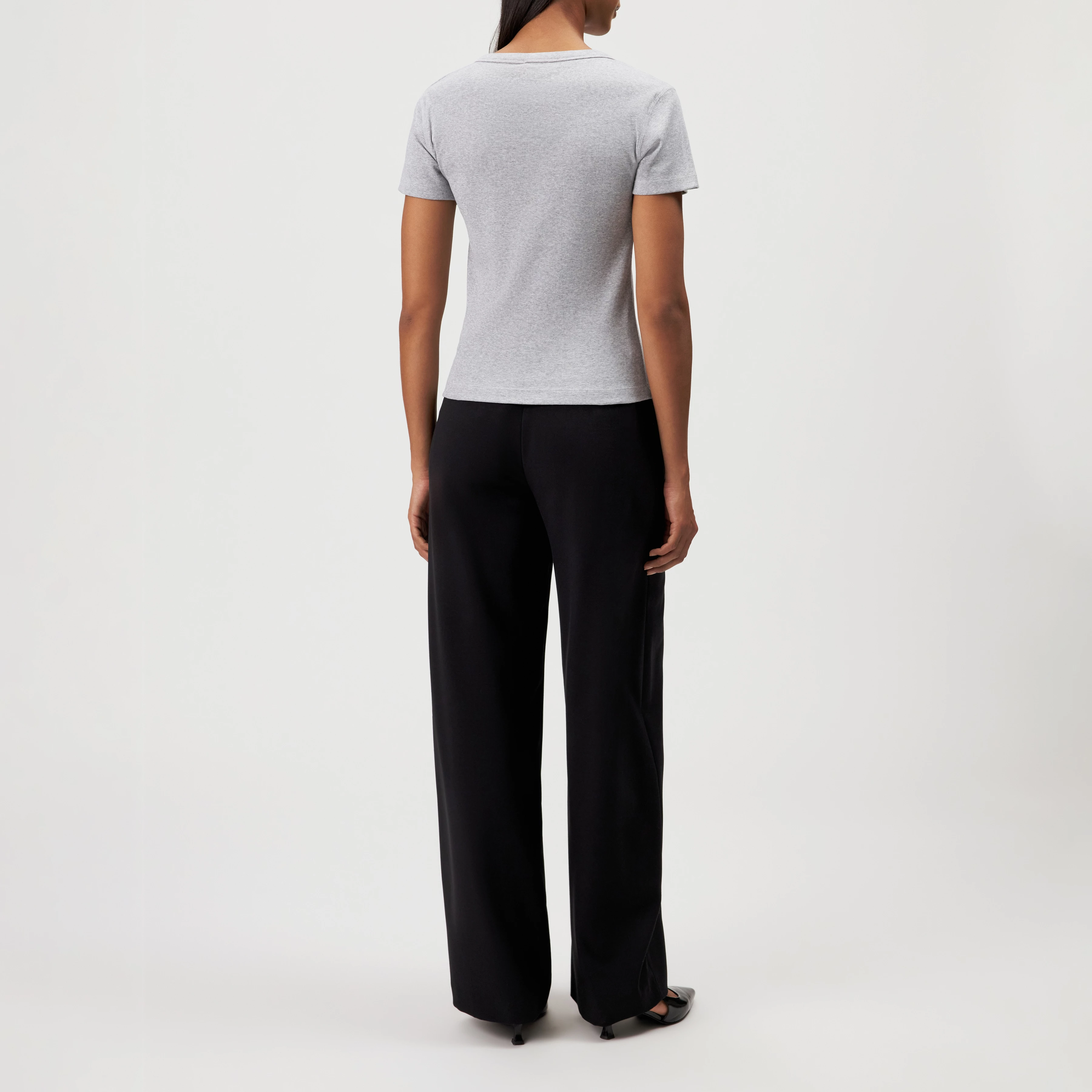 KOALE - Slim-fit T-shirt in pure cotton - women - grey - Rückansicht