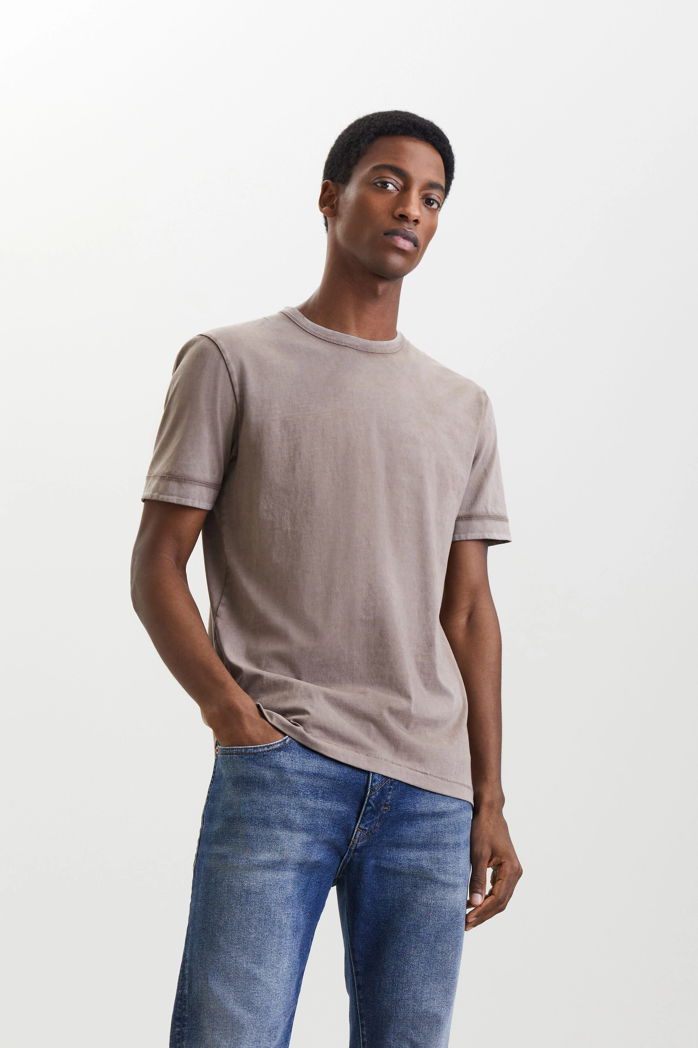 RAPHAEL - T-shirt in puur katoen - heren - bruin - Frontansicht