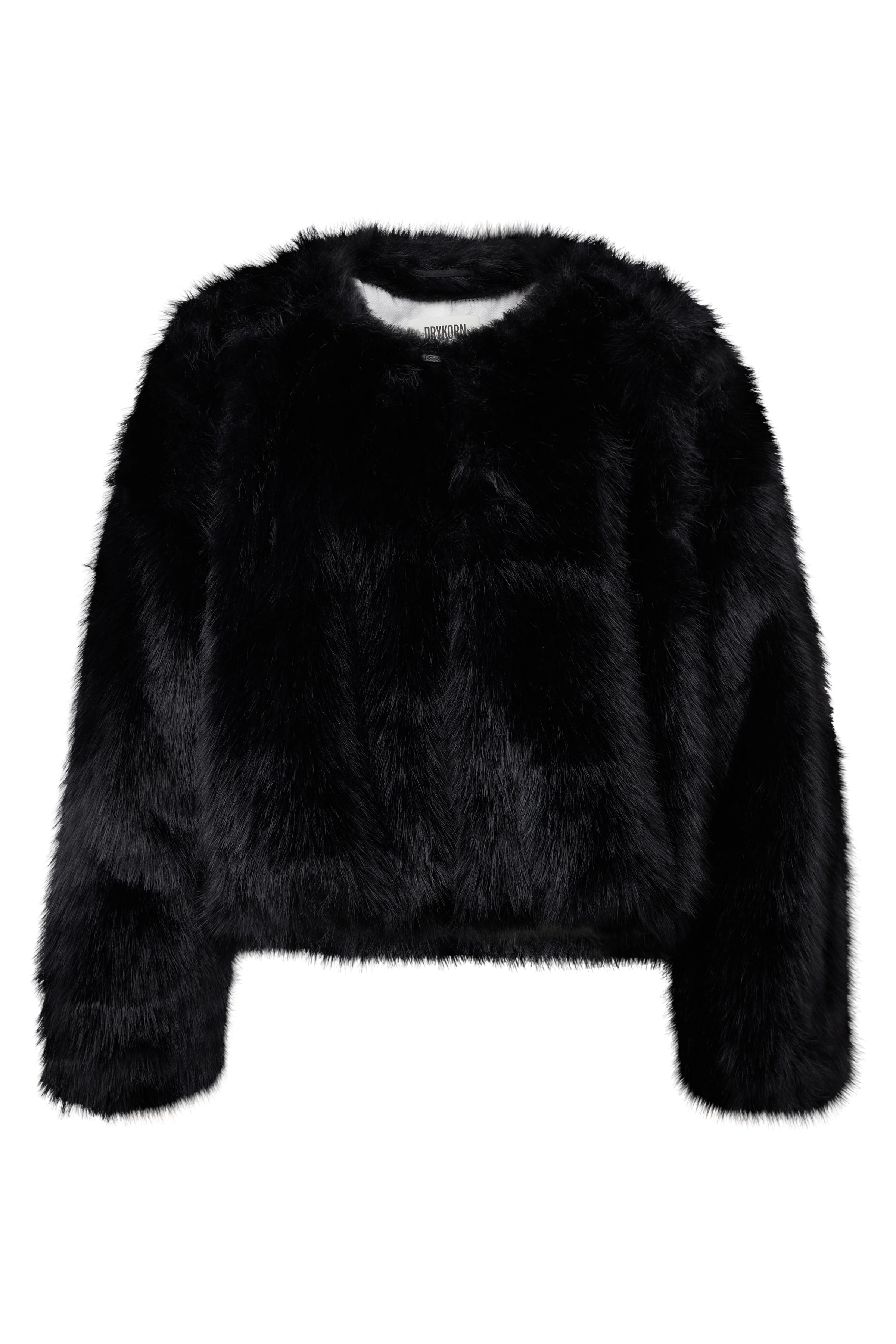 KILCHURN - Voluminöse Felljacke in Kunstfell - Damen - schwarz - Freisteller Frontansicht