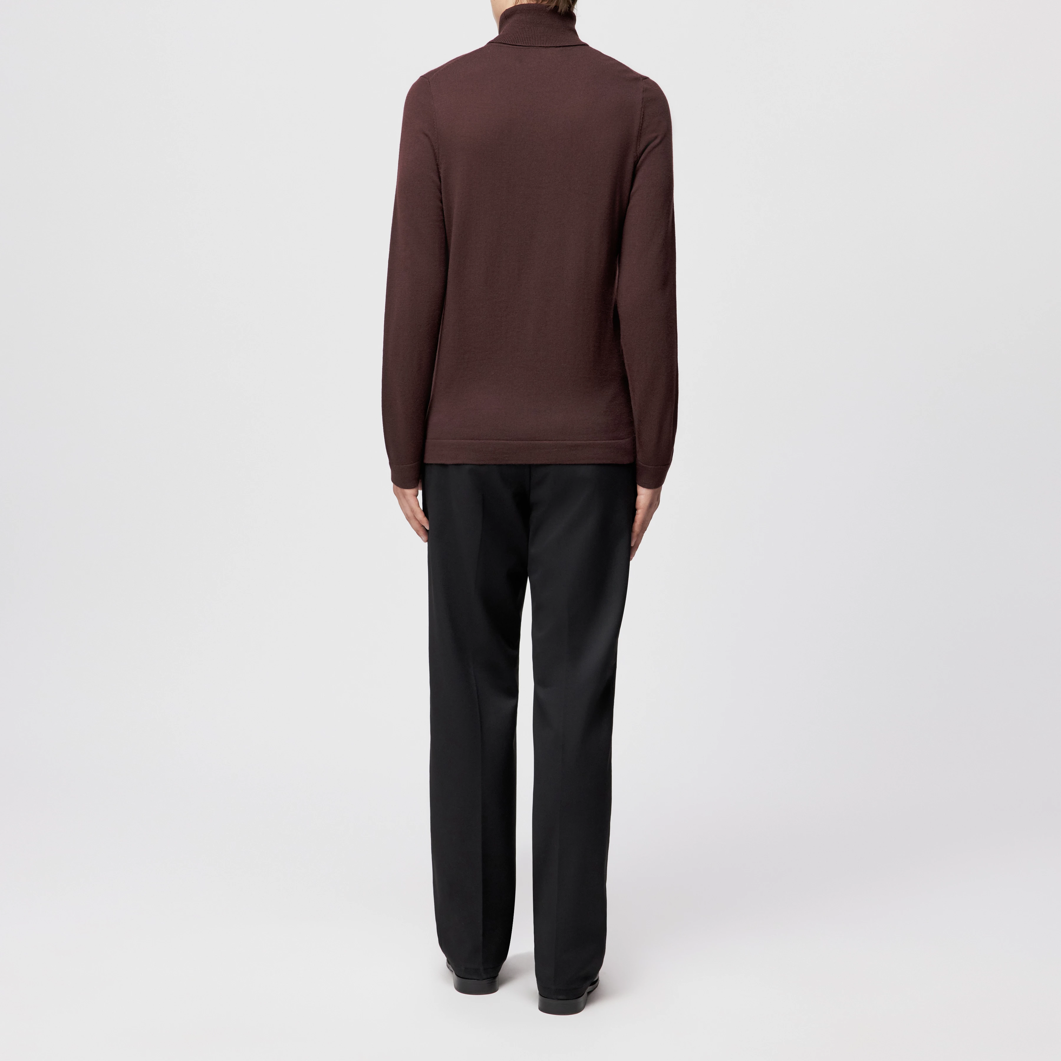 JOEY - Rollkragenpullover in 100% Merinowolle - Herren - rot - Rückansicht