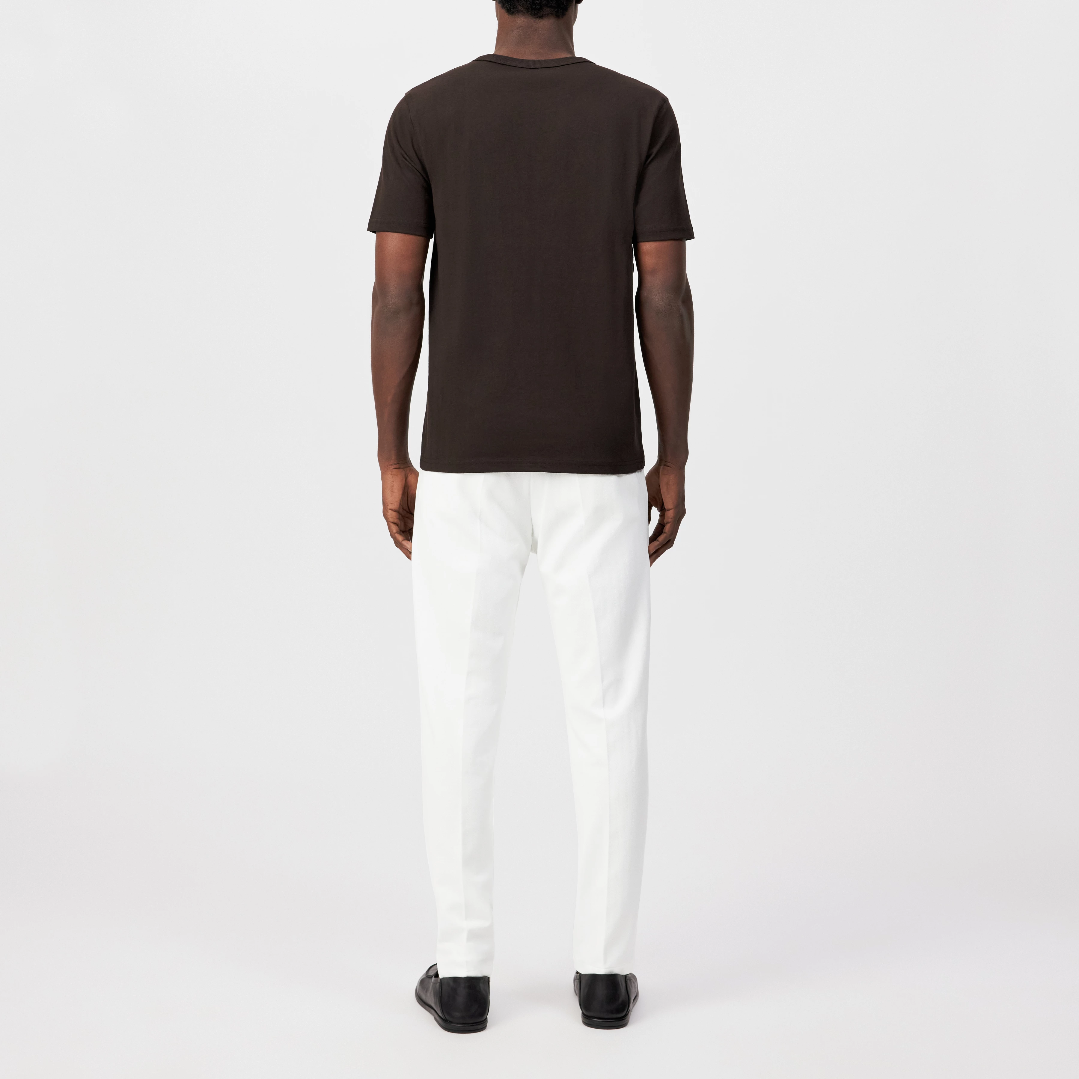 JULIENO - Slim Fit T-shirt van puur katoen - heren - bruin - Rückansicht