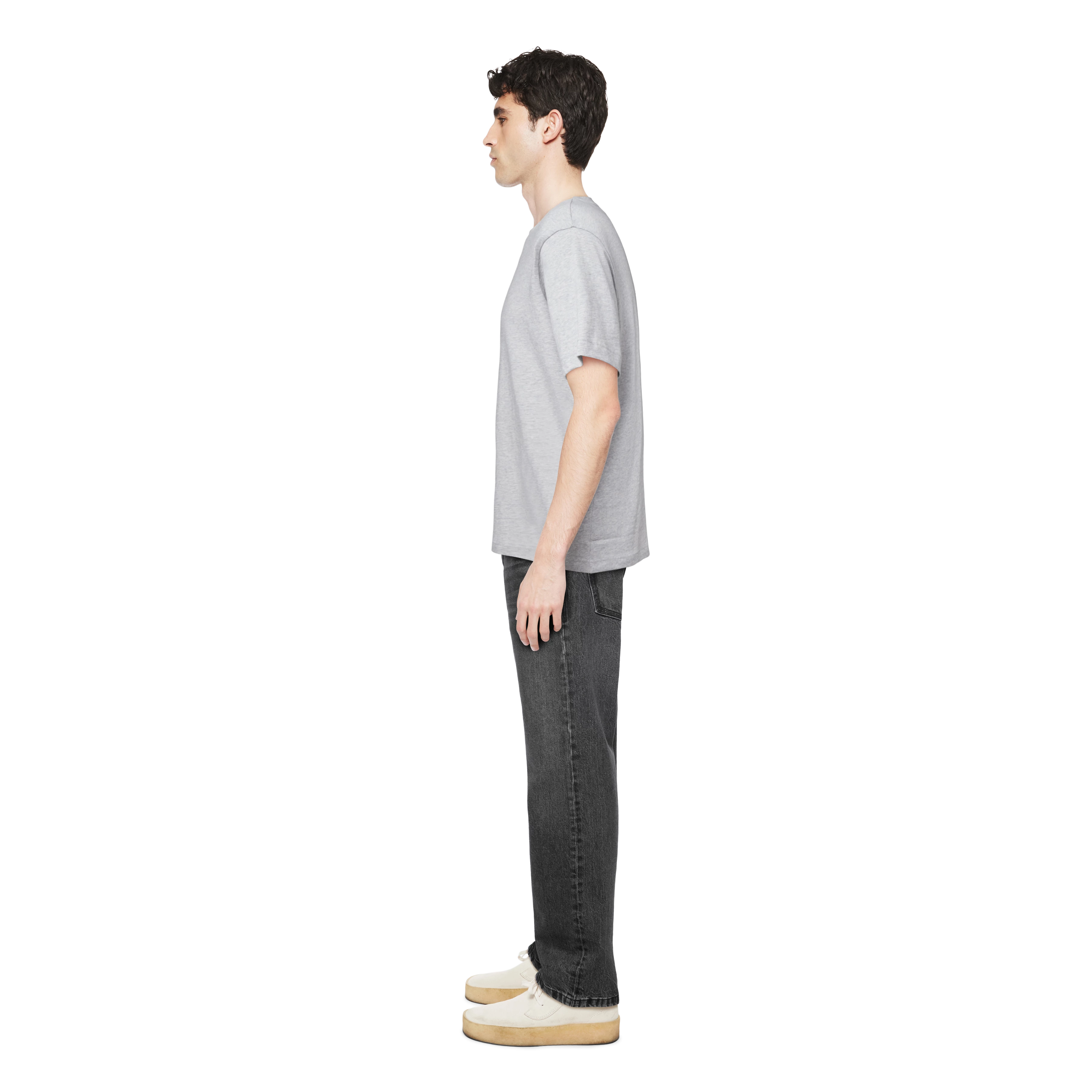 RAPHAEL - T-Shirt in reiner Baumwolle - Herren - grau - Seitenansicht