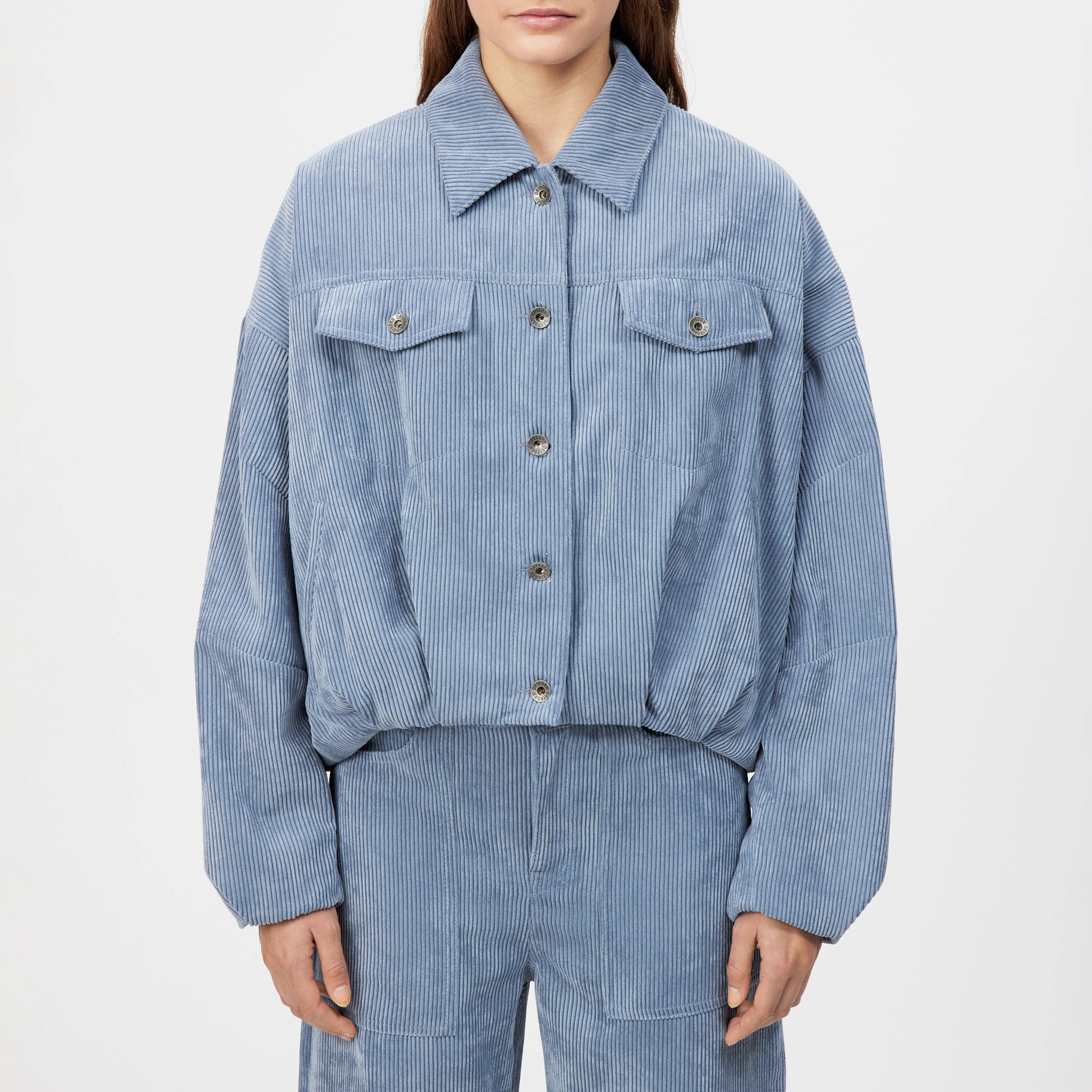 BLAXTON - Denim jacket in corduroy - women - blue - Frontansicht