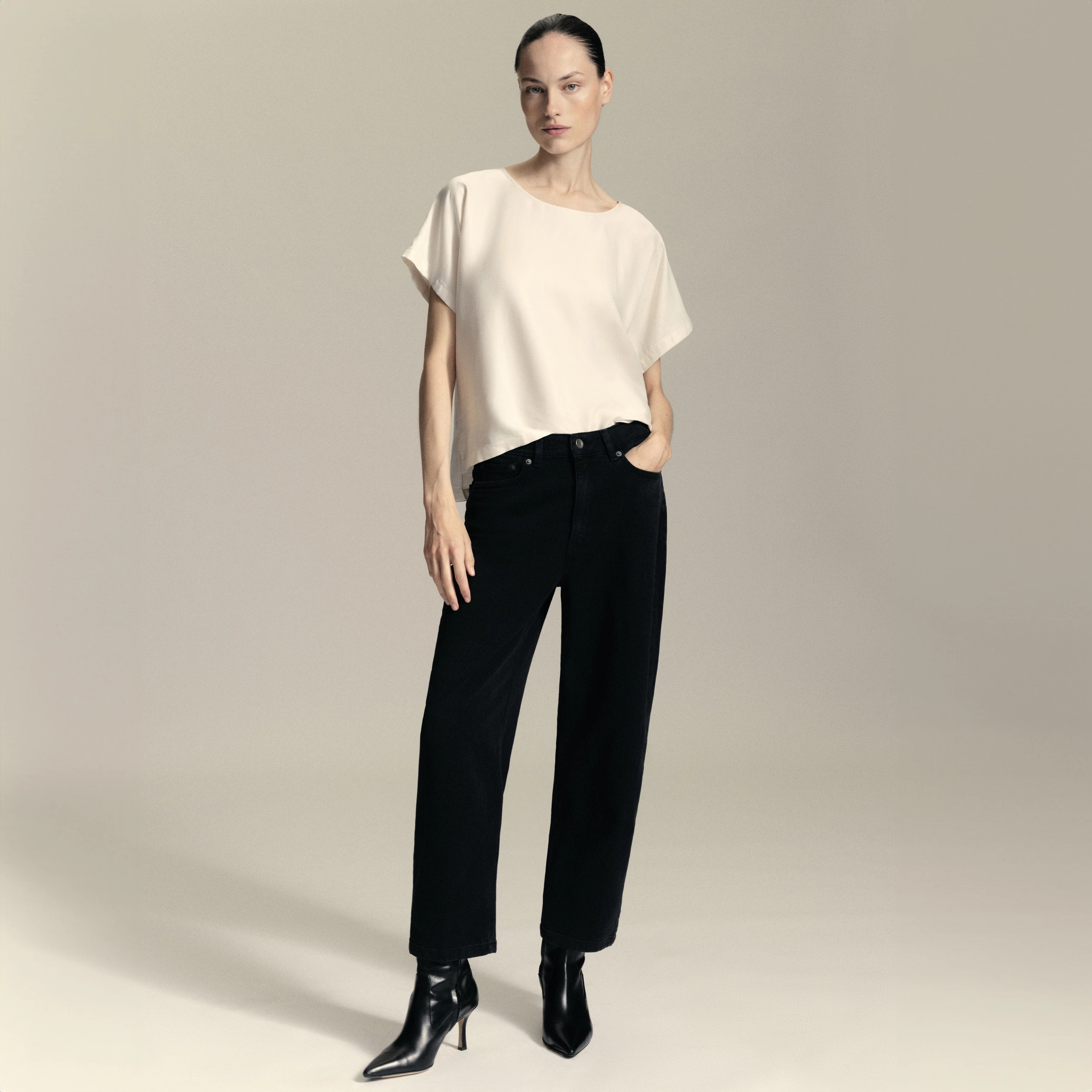 CORAMY - Casual shirt blouse in cupro cotton blend - women - off white