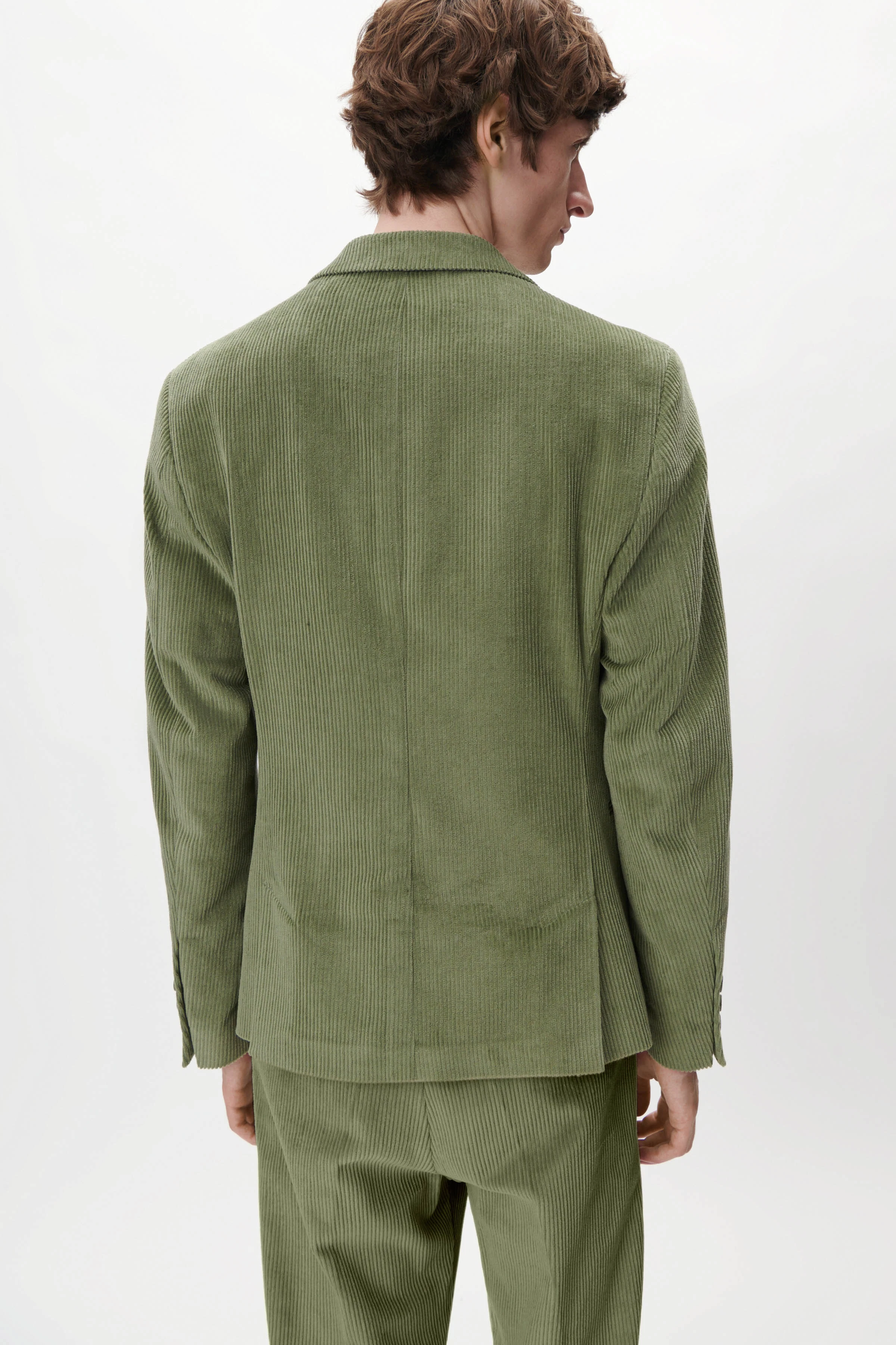 HORLEY - Slim Fit Sakko mit fallendem Revers in Cord - Herren - grün - Rückansicht