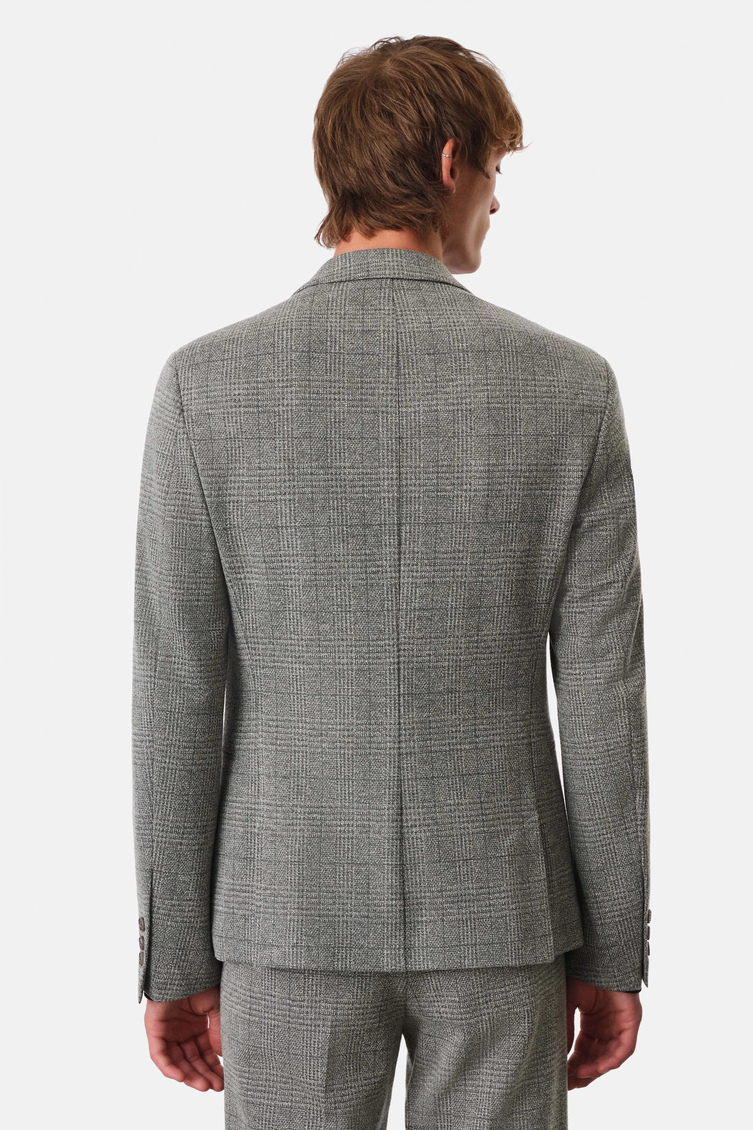 HORLEY - slim fit jacket with drop tail in italian jersey - men - grey - Rückansicht
