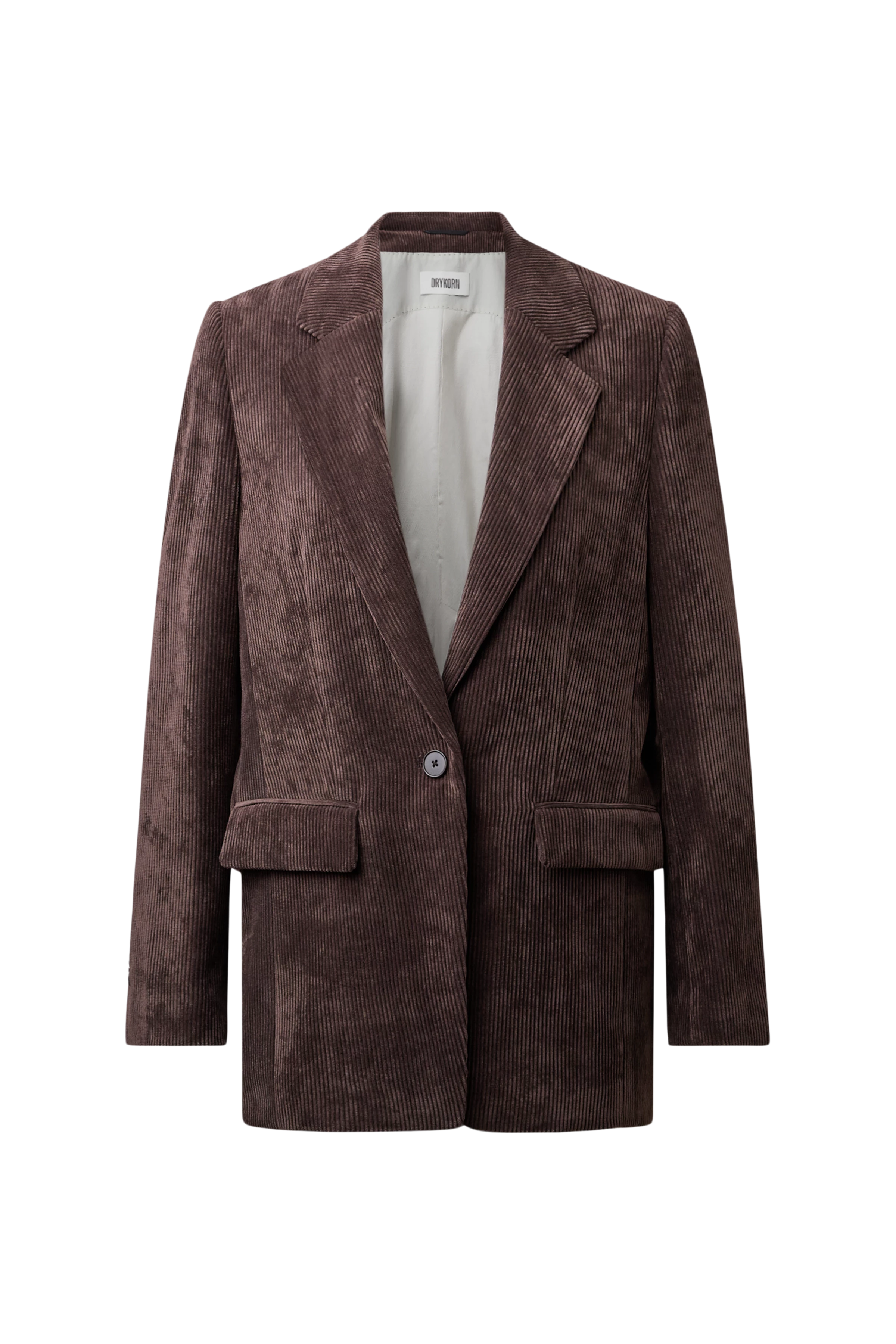 GLENDALE - Boyfriend blazer in corduroy - women - brown - Freisteller Frontansicht