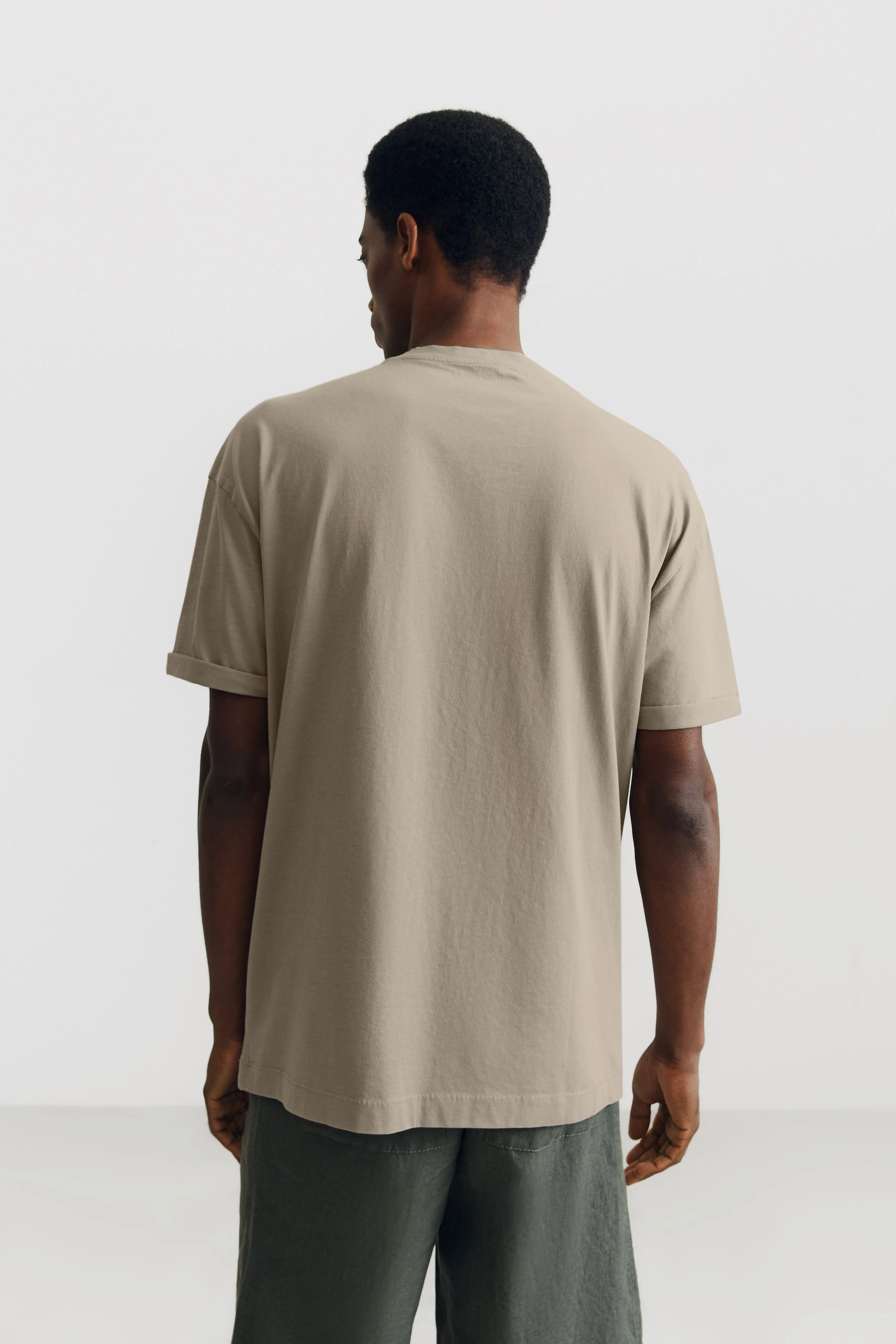 THILO - relaxed fit cotton t-shirt - men - brown - Rückansicht