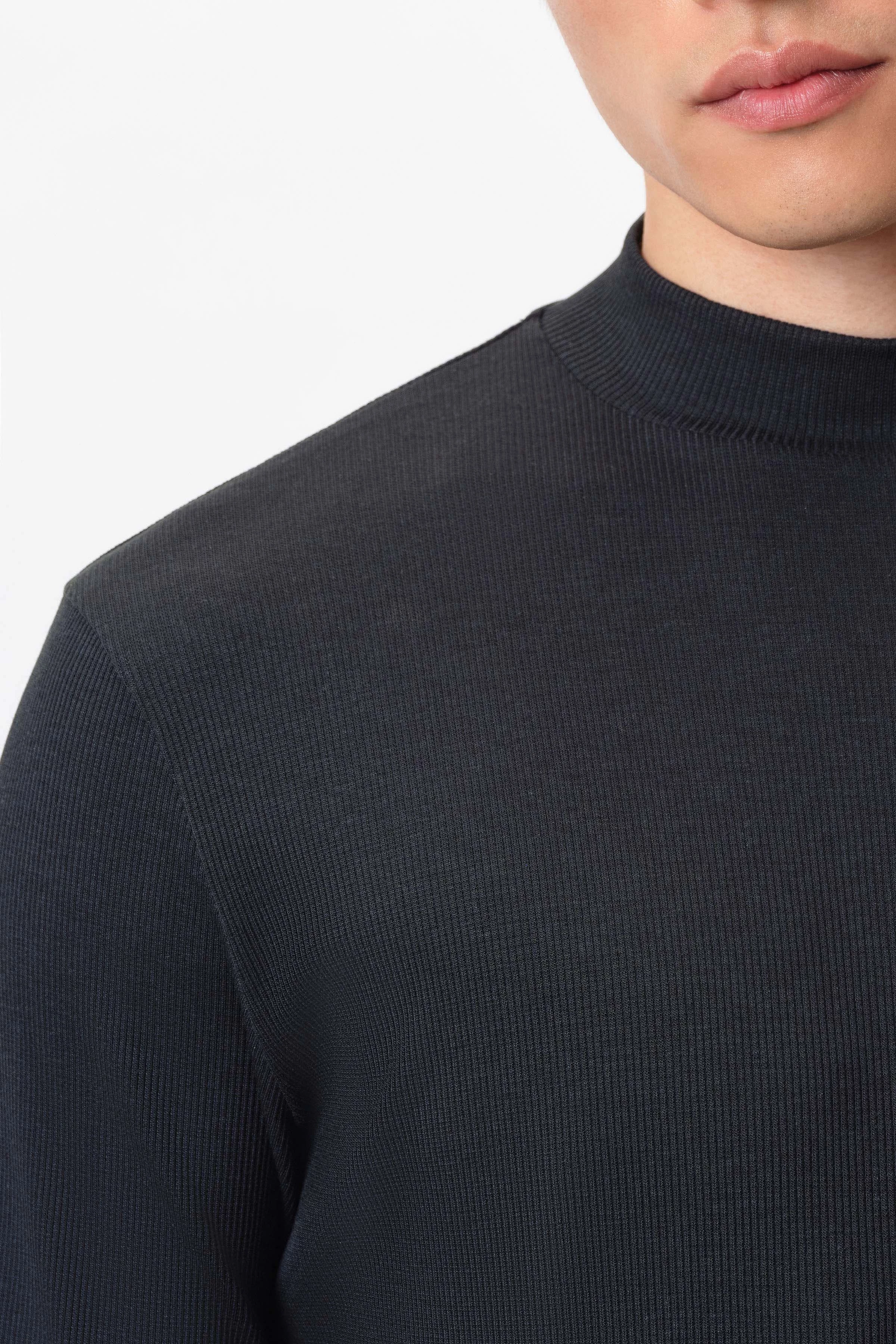 MORITZ - sweatshirt with stand-up collar in lyocell-mix - men - blue - Seitenansicht