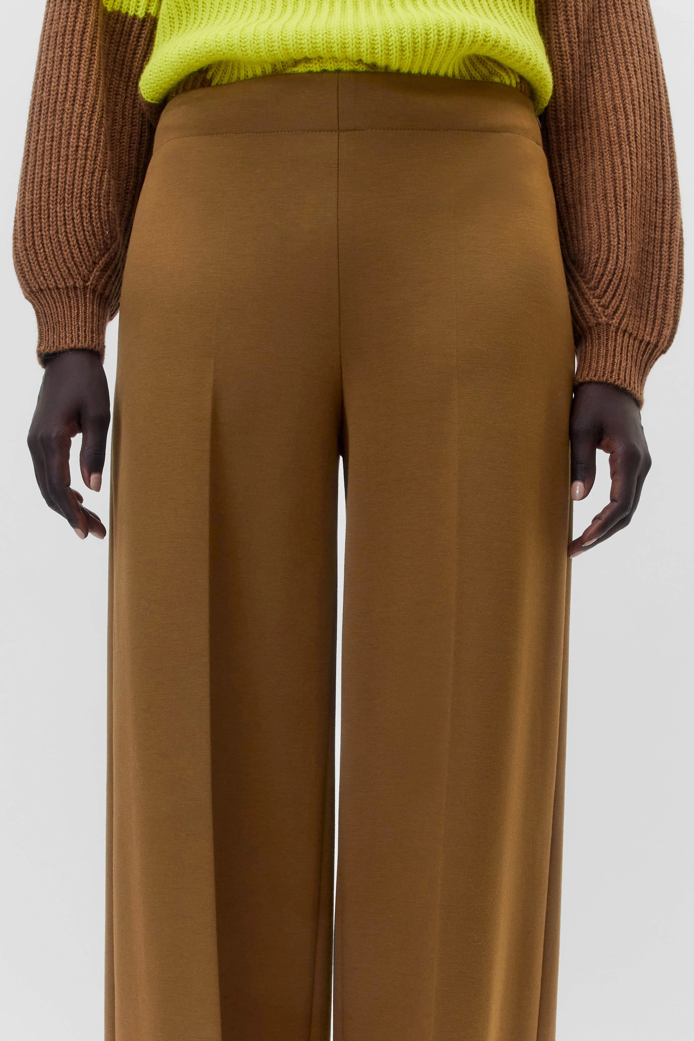 BEFORE - Jersey Marlenehose - Damen - braun - Seitenansicht