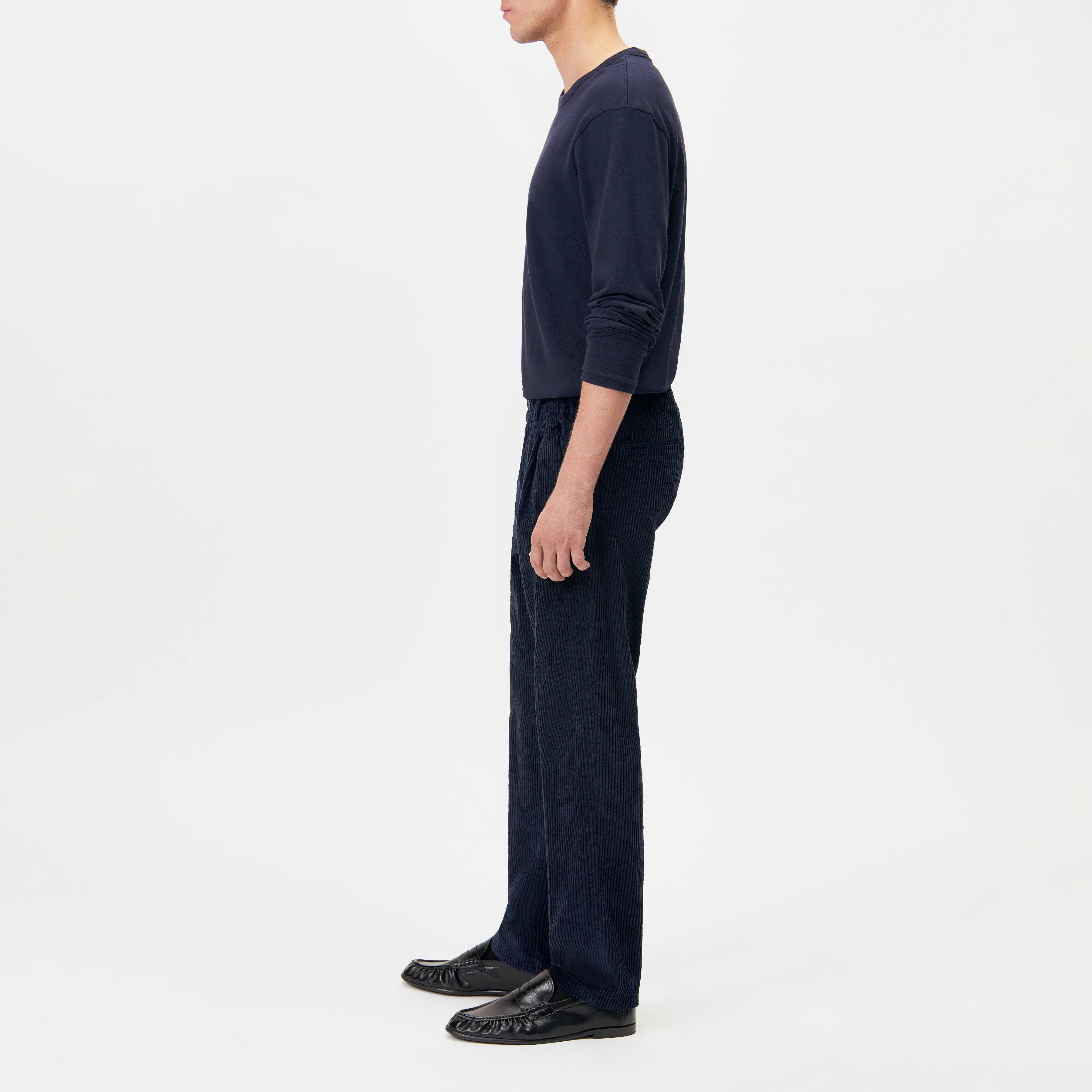 CHASY_RGLR - Casual Hose mit Bundfalte in Jumbo Cord - Herren - blau - Seitenansicht
