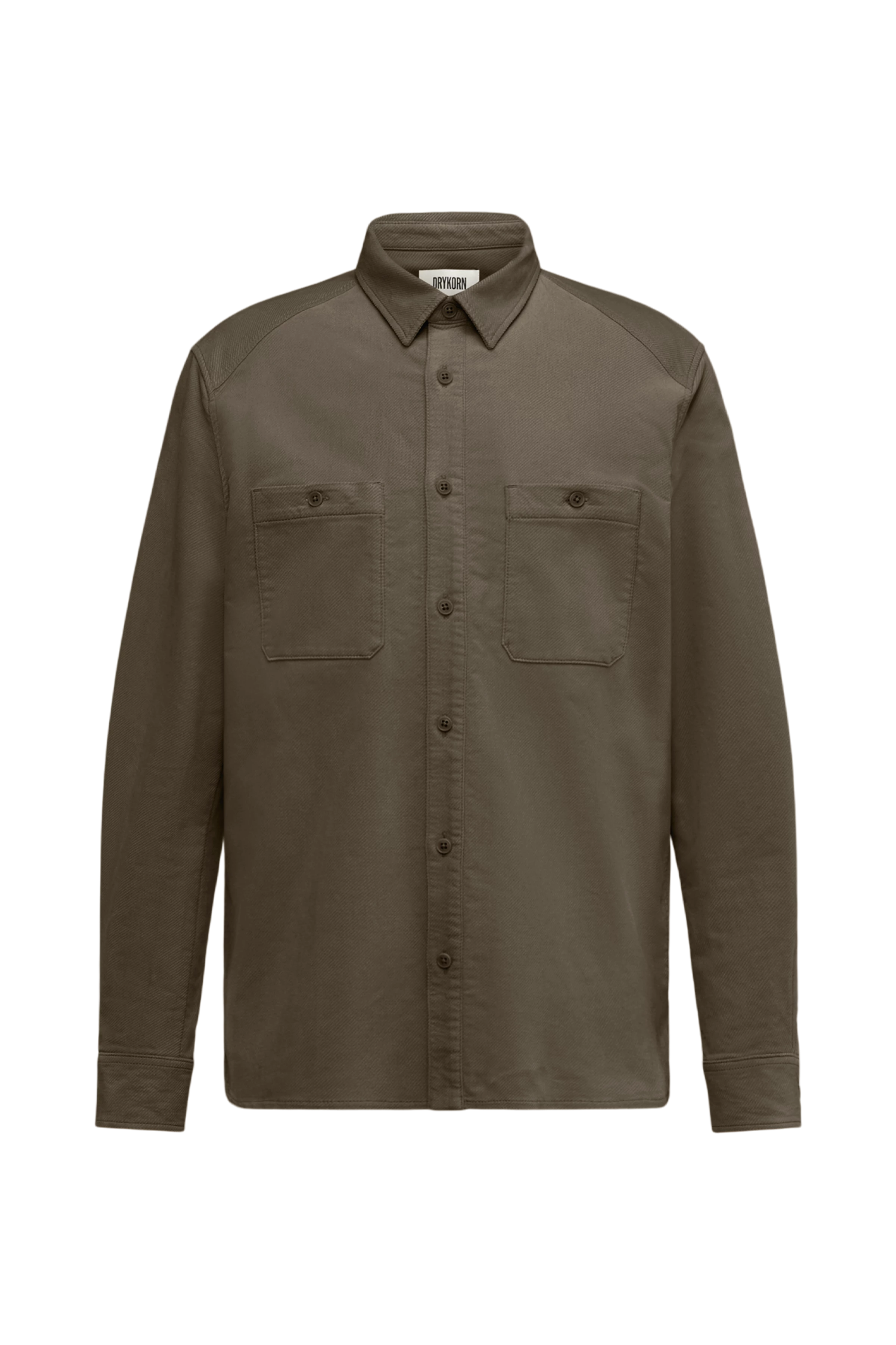 NOWEN - Workwear-inspired shirt in velvet - men - green - Freisteller Frontansicht