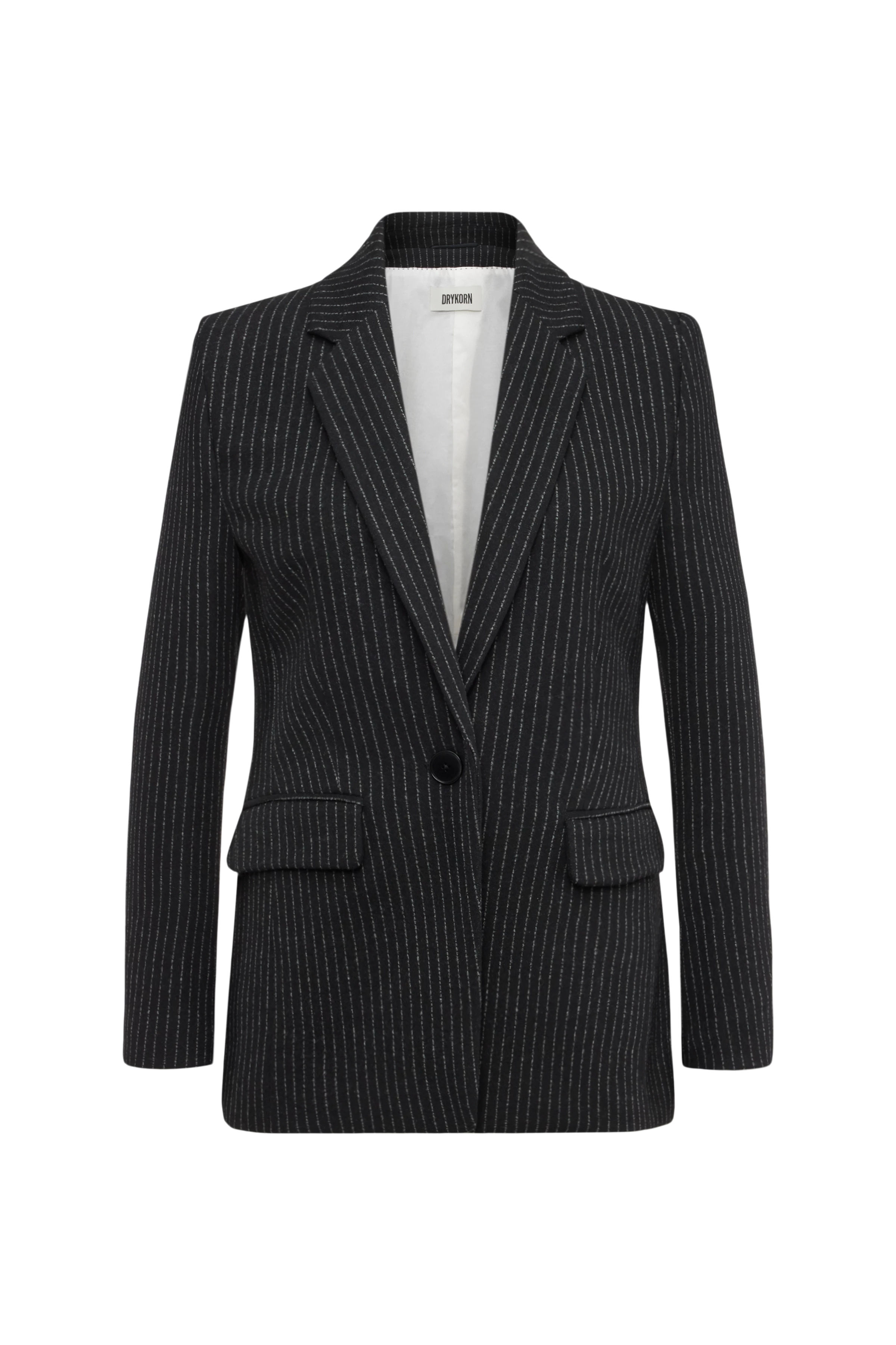 ATLIN_2 - Single-button blazer in cotton blend - women - Natural Aluminium - Freisteller Frontansicht