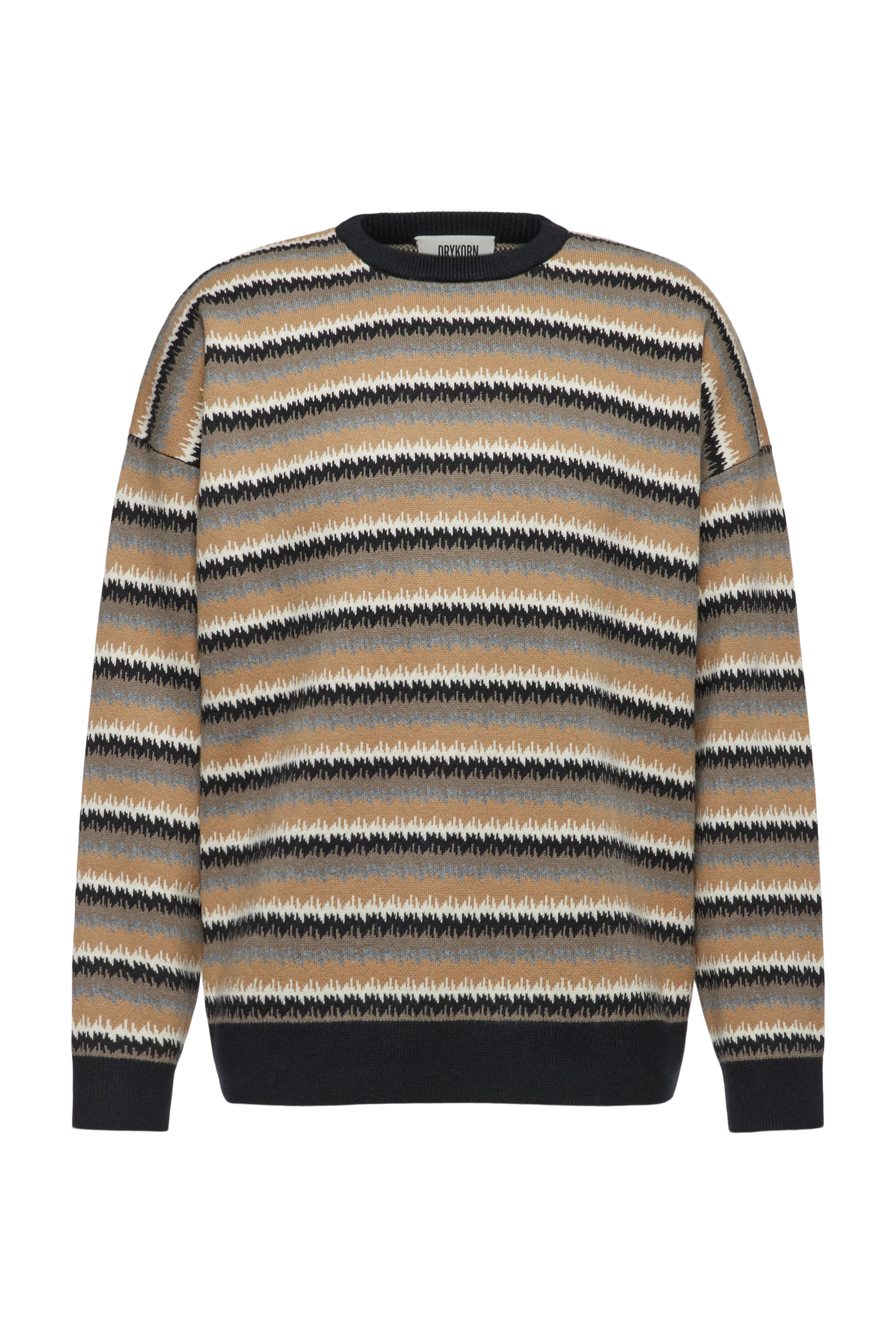 NEELIO - Pullover in Jacquard - Herren - schwarz - Freisteller Frontansicht