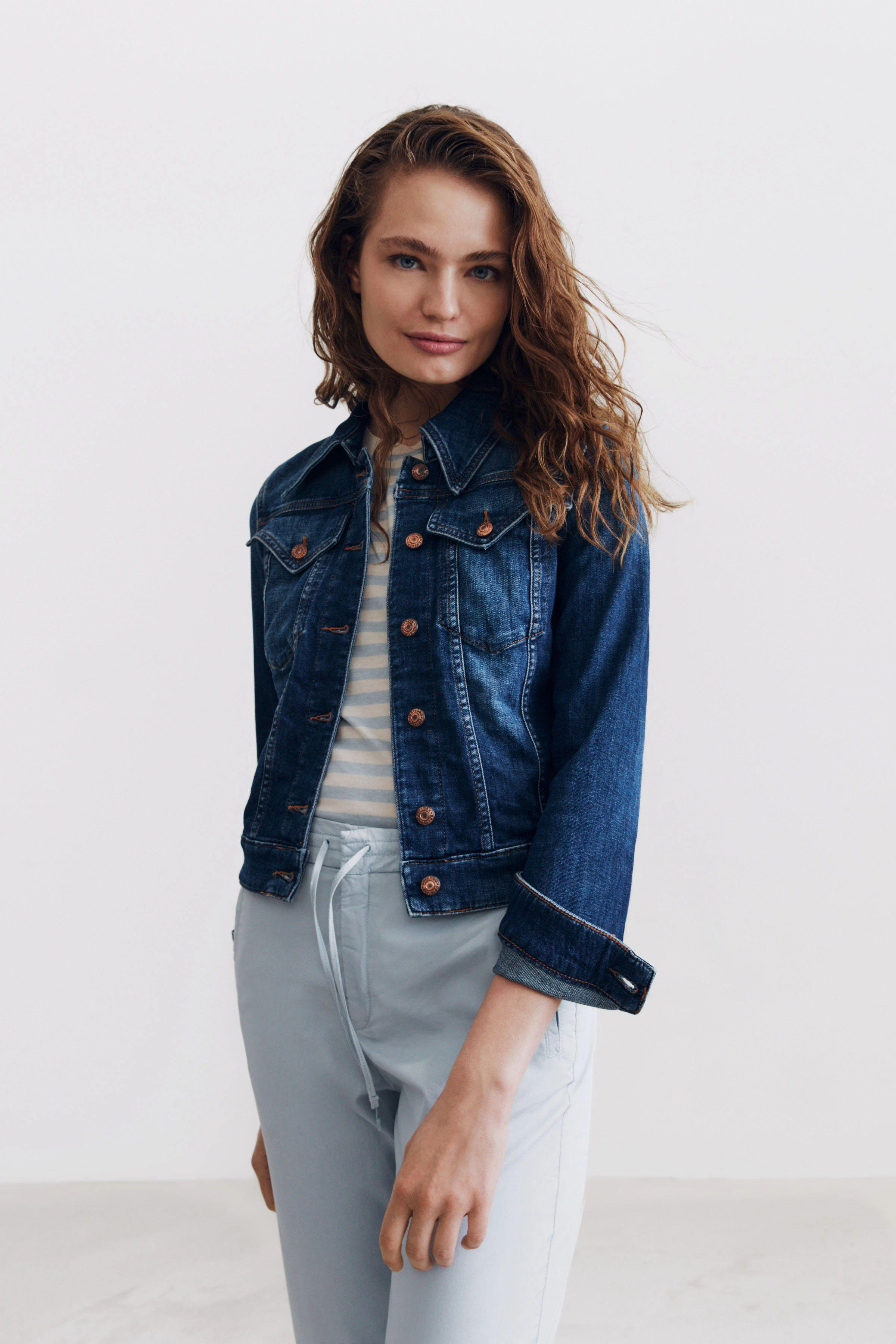 SOMERTON - authentische Jeansjacke - Damen - blau - Frontansicht
