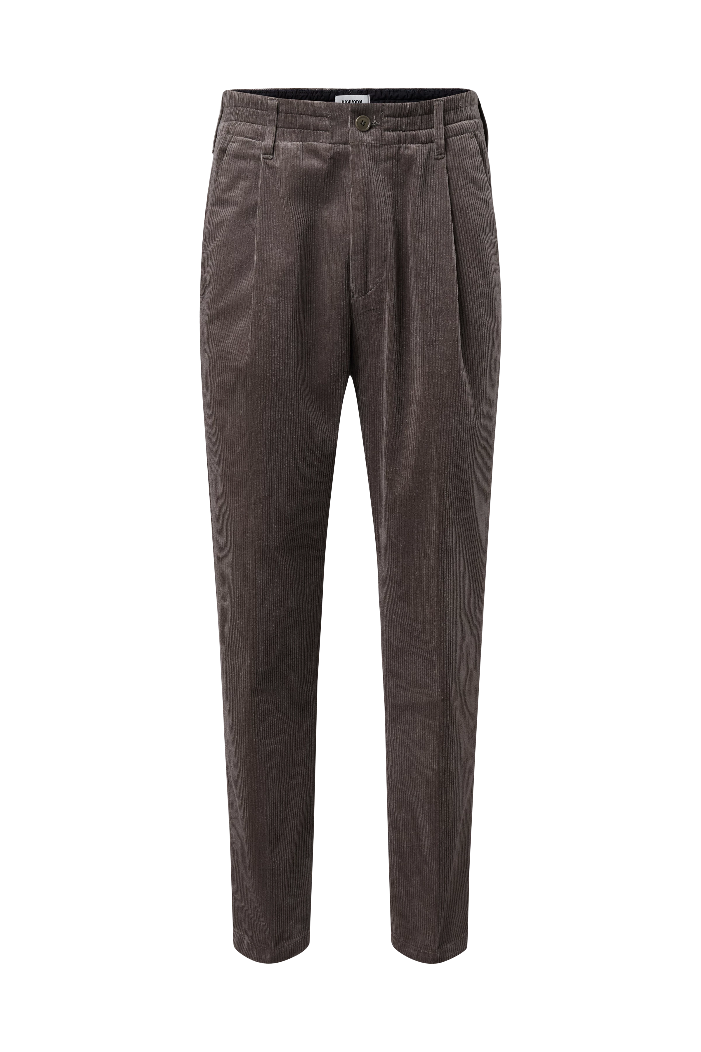 CHASY - Trousers with pleats in fine corduroy - men - brown - Freisteller Frontansicht