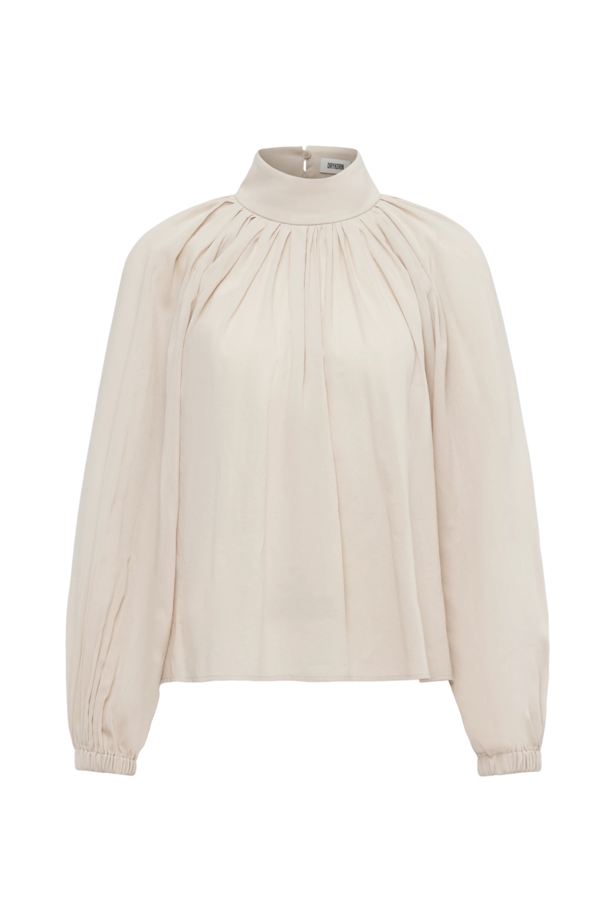 DUMONDA - Boho blouse in cotton viscose crepe - women - beige - Freisteller Frontansicht