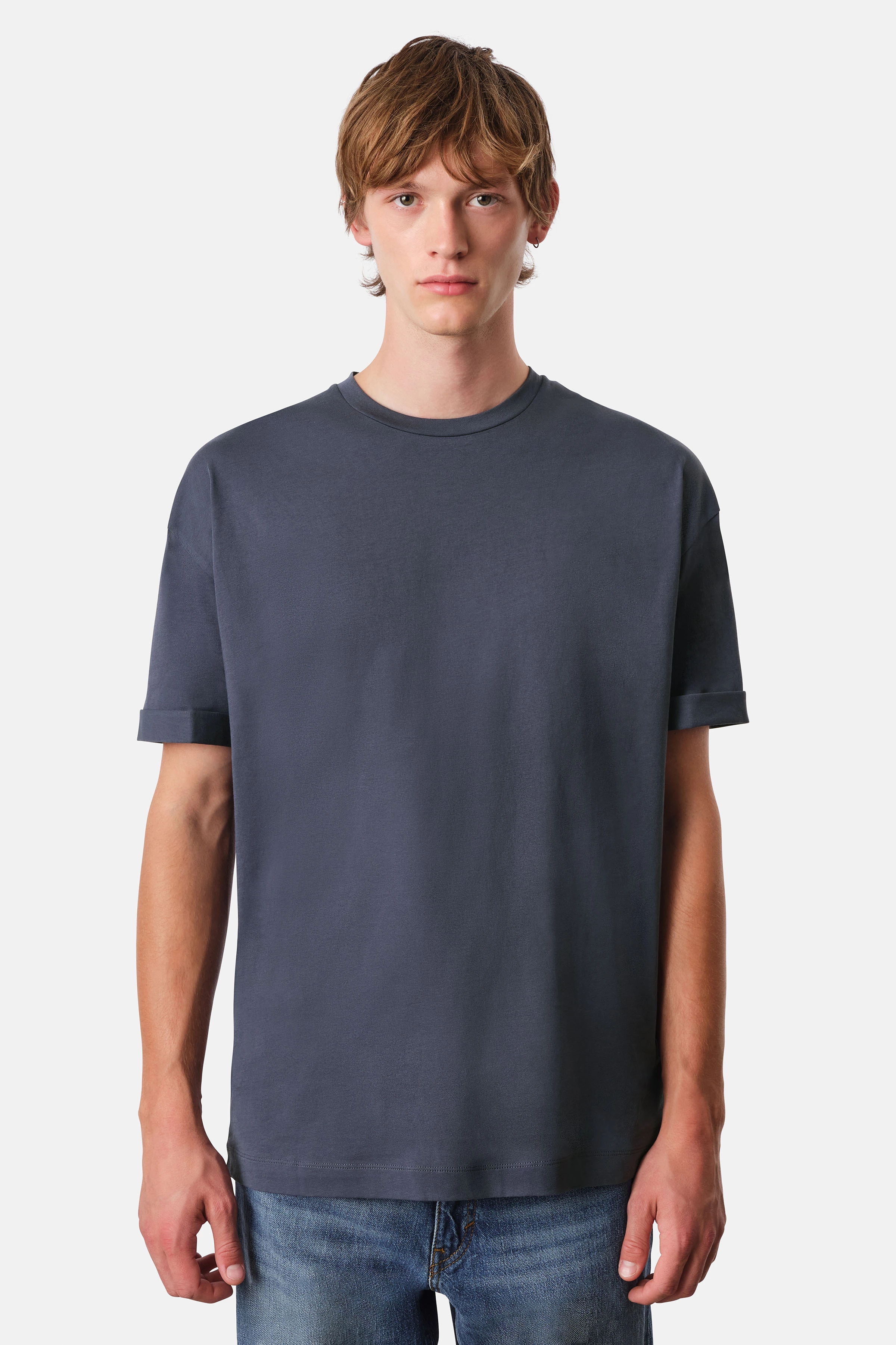 THILO - Relaxed-Fit T-Shirt in reiner Baumwolle - Herren - blau - Frontansicht