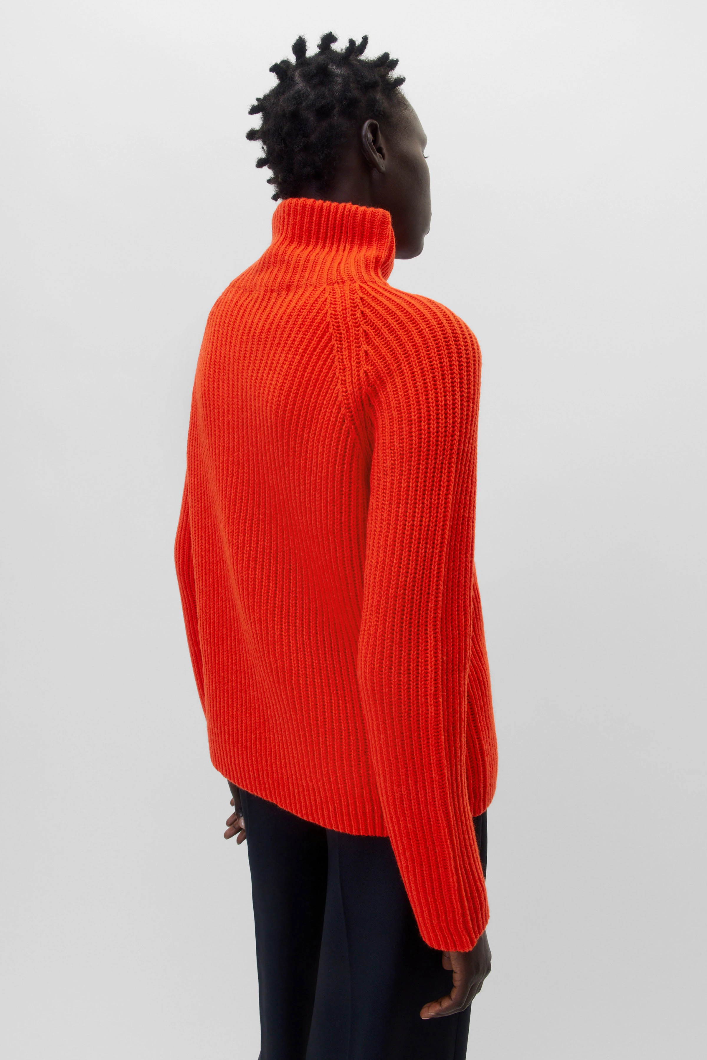 ARWEN - turtleneck jumper in alpaca-wool mix - women - orange - Rückansicht