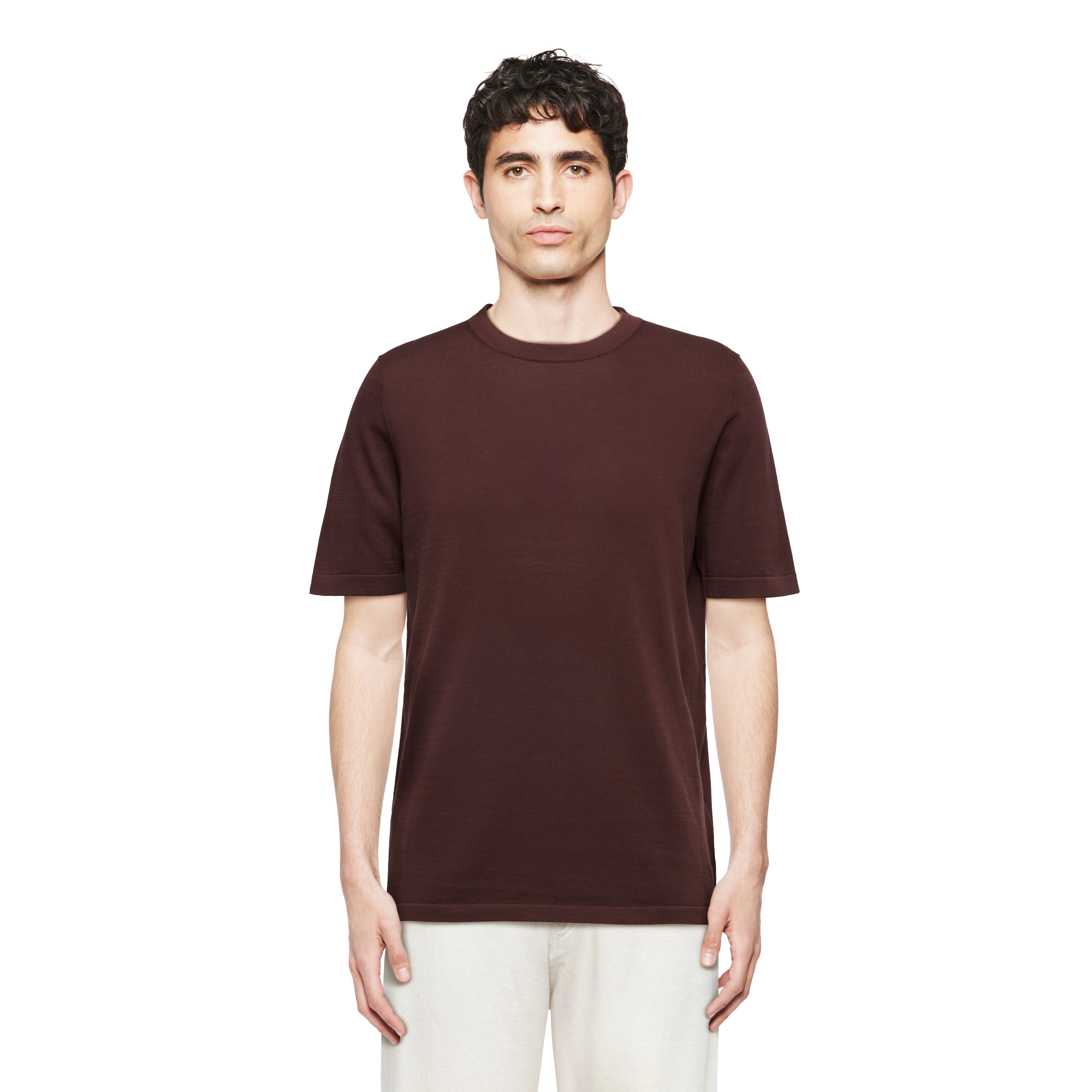 VALENTIN - T-shirt in mercerised cotton - men - red - Frontansicht