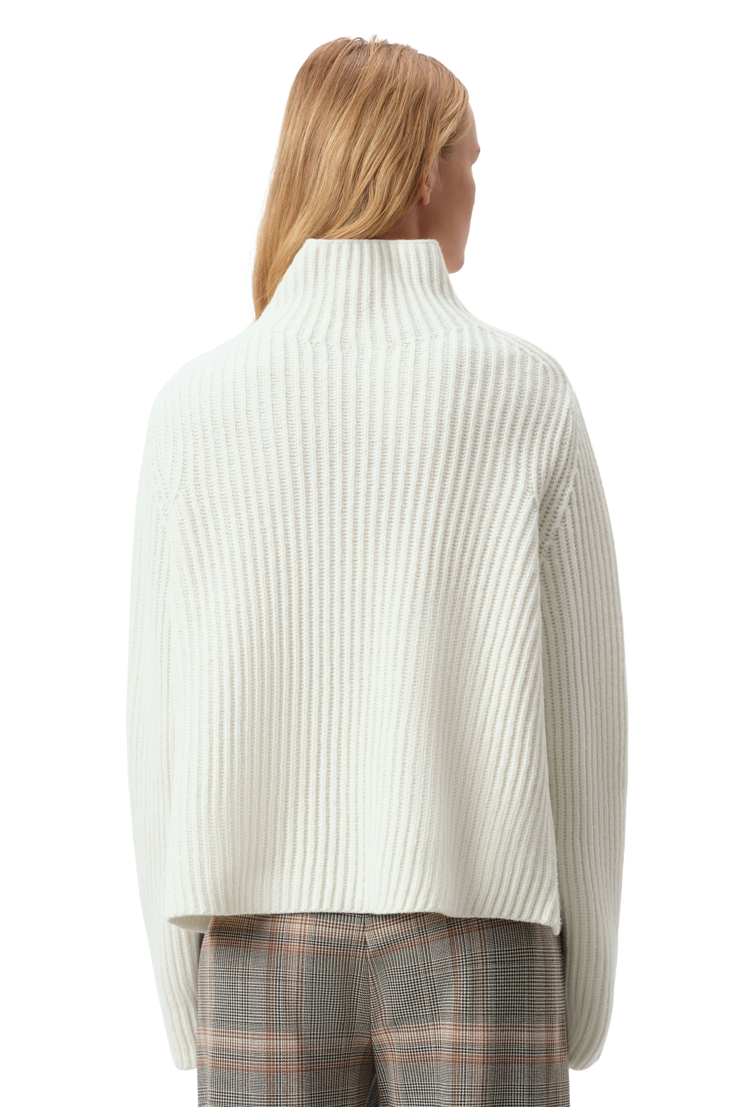 VARISA_2 - Rollkragenpullover in Schurwolle - Damen - beige - Rückansicht