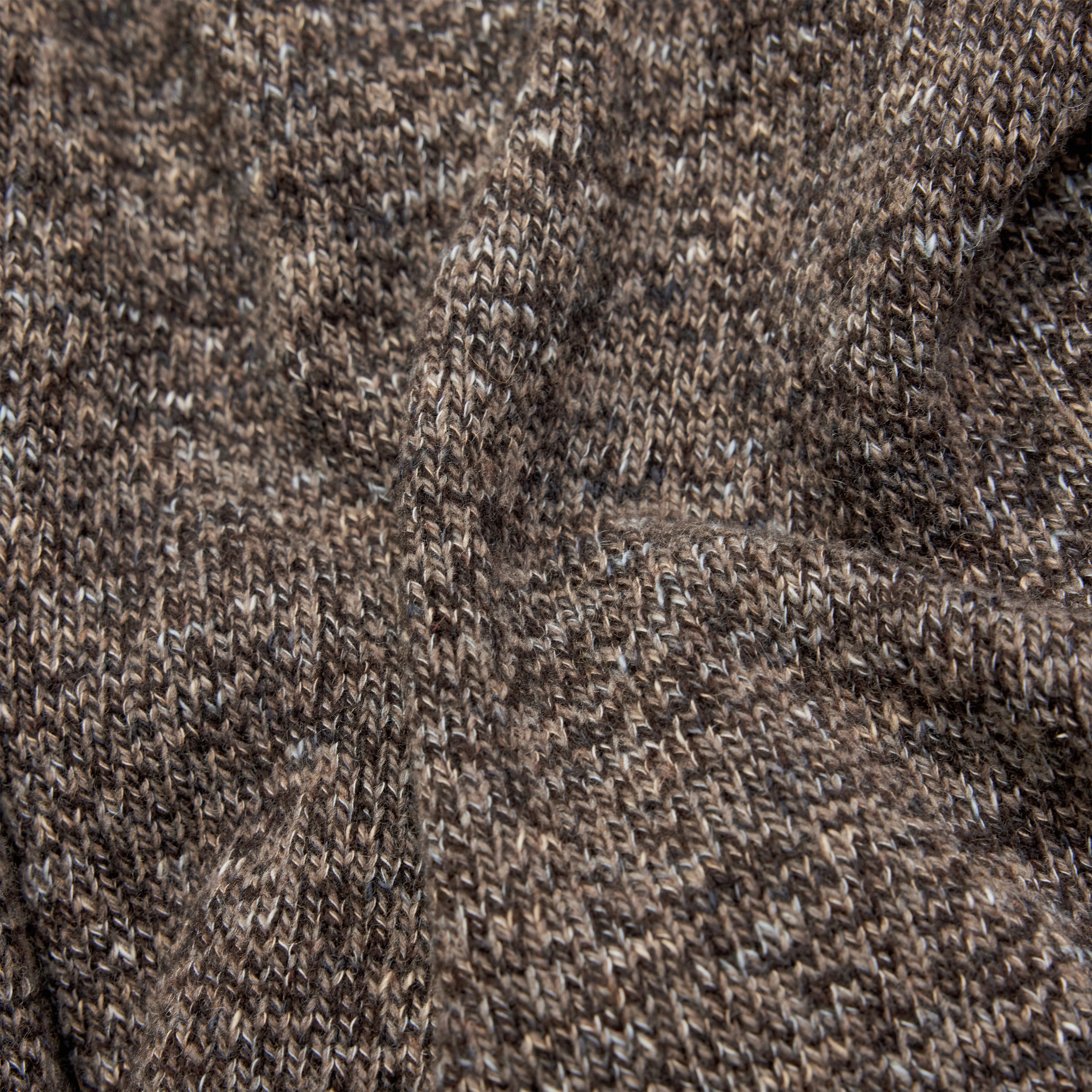 MALESE - Verkürzter Pullover in Woll-Baumwollmix - Damen - braun - Materialbild (B2C)