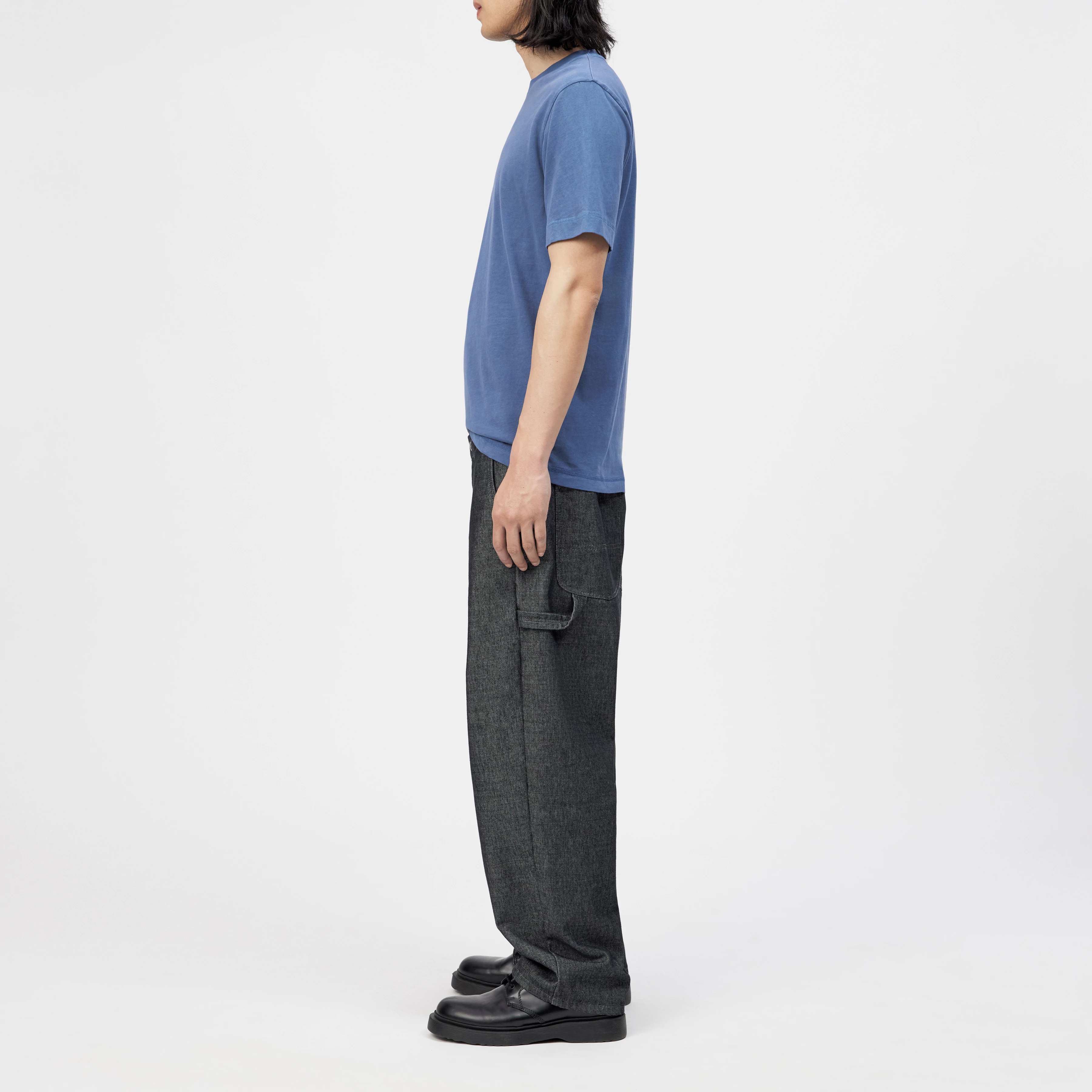 RAPHAEL - T-shirt in washed look - men - blue - Seitenansicht