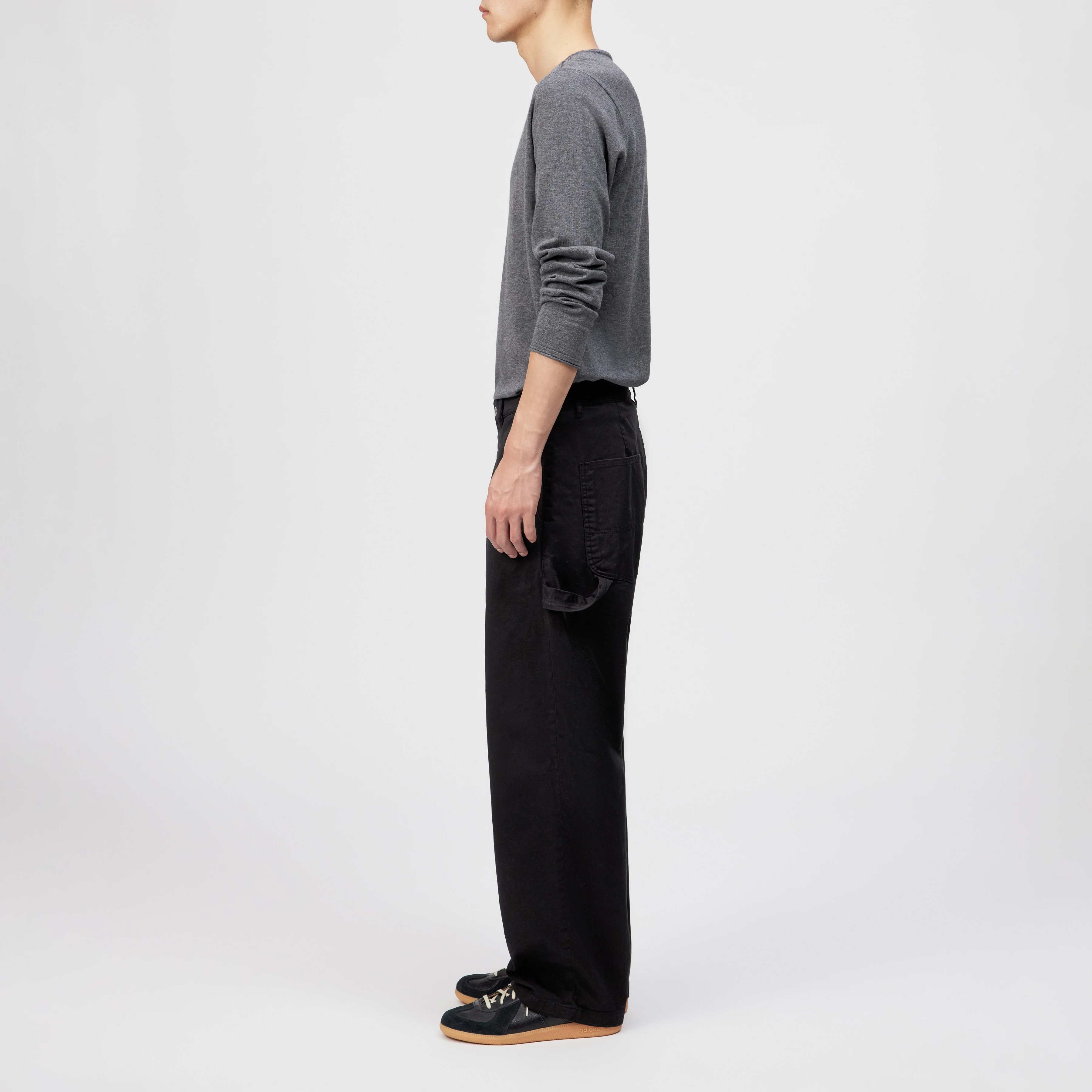 GONAGO - Utility Hose in cotton blend - men - black - Seitenansicht