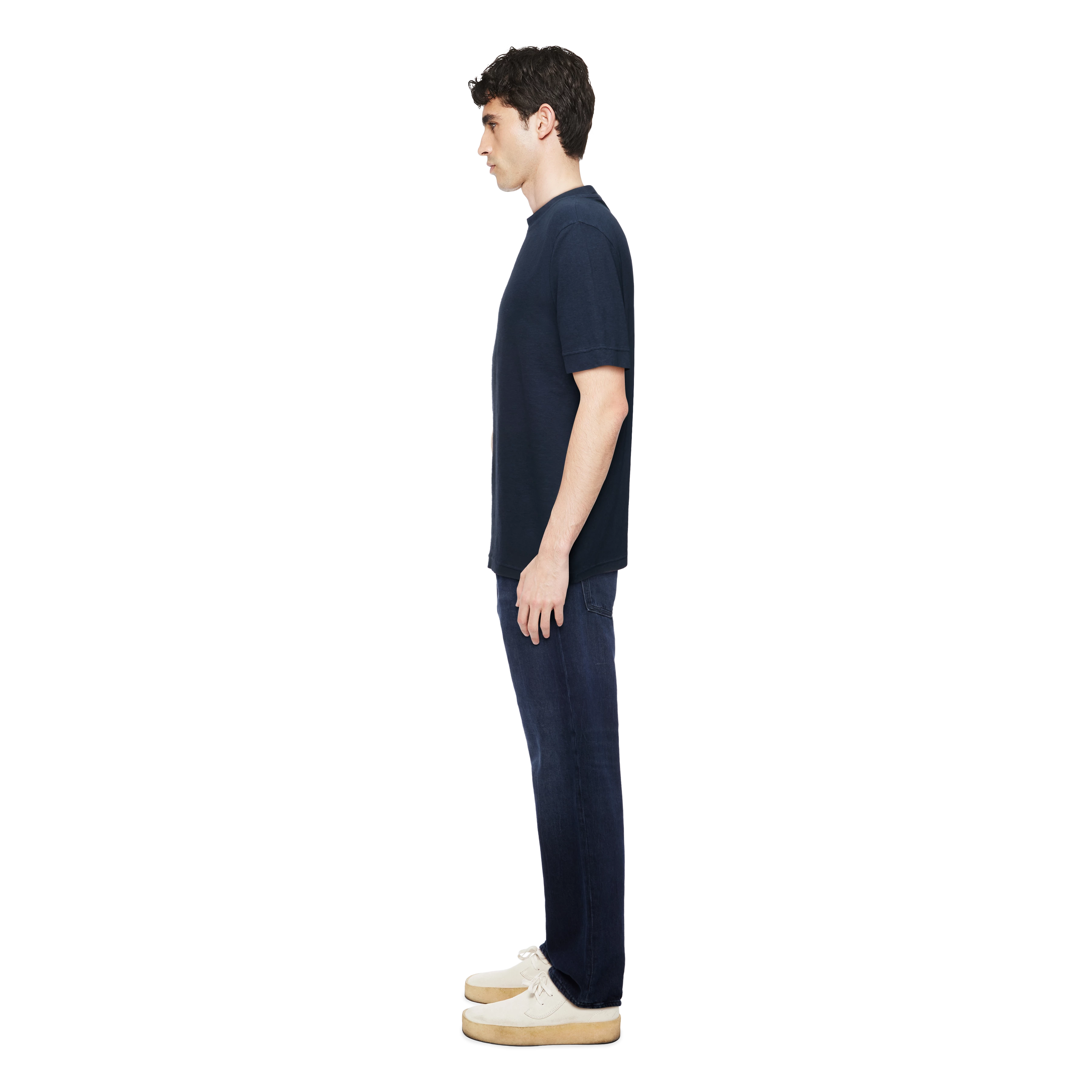 RAPHAEL - T-shirt in linnenmix - heren - blauw - Seitenansicht