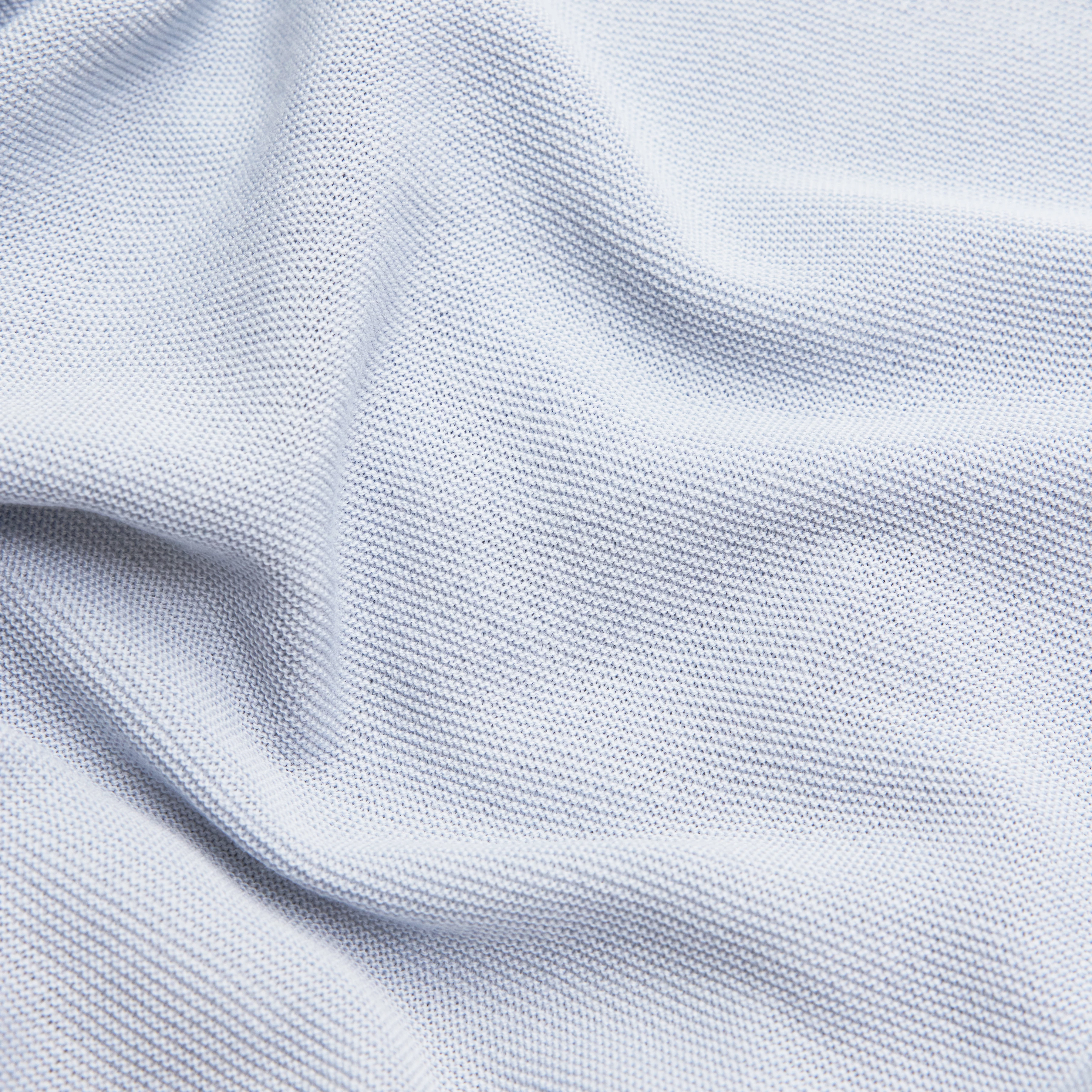 MEAMI - Verkorte Egg-Shape trui in 100% merinowol - dames - blauw - Materialbild (B2C)