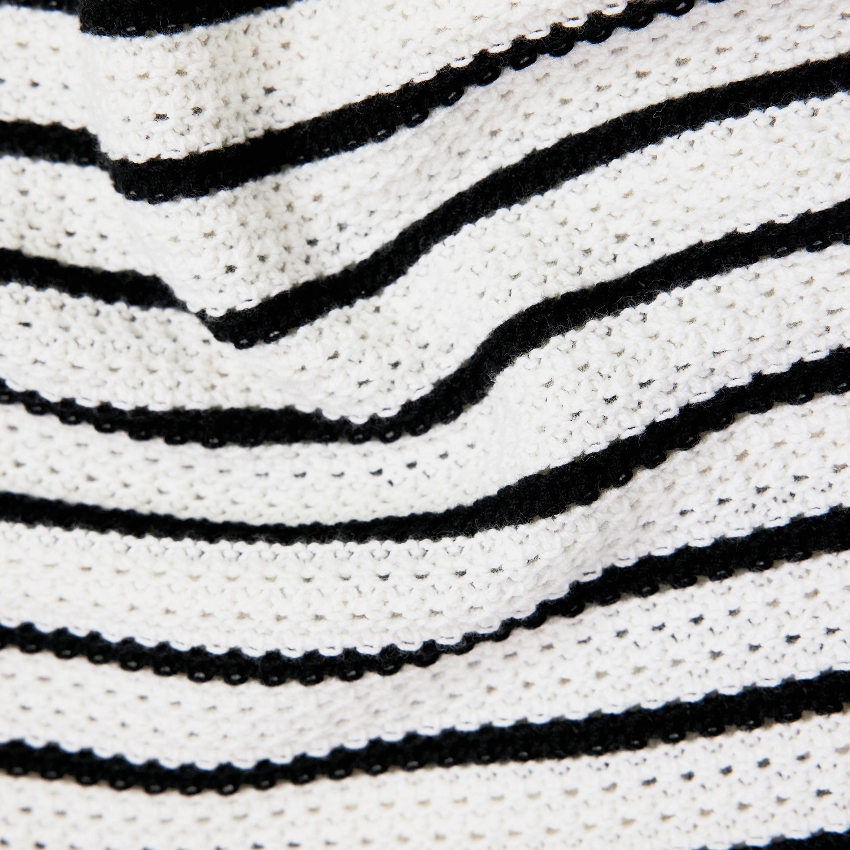 VILSA - Striped jumper in pure cotton - women - off white - Materialbild (B2C)