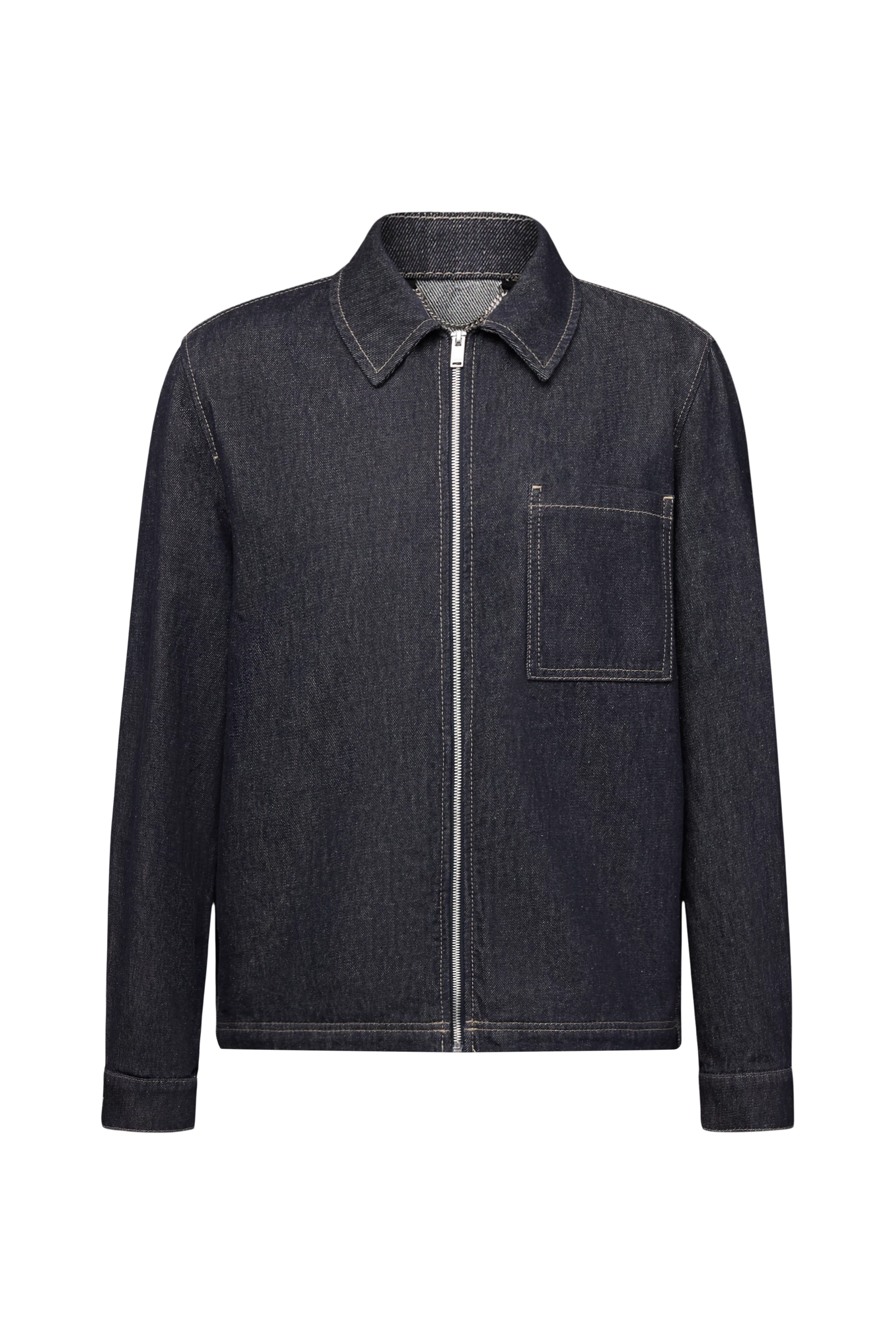 JERSON - Regular fit zip-jakke i gabardine - men - blå - Freisteller Frontansicht