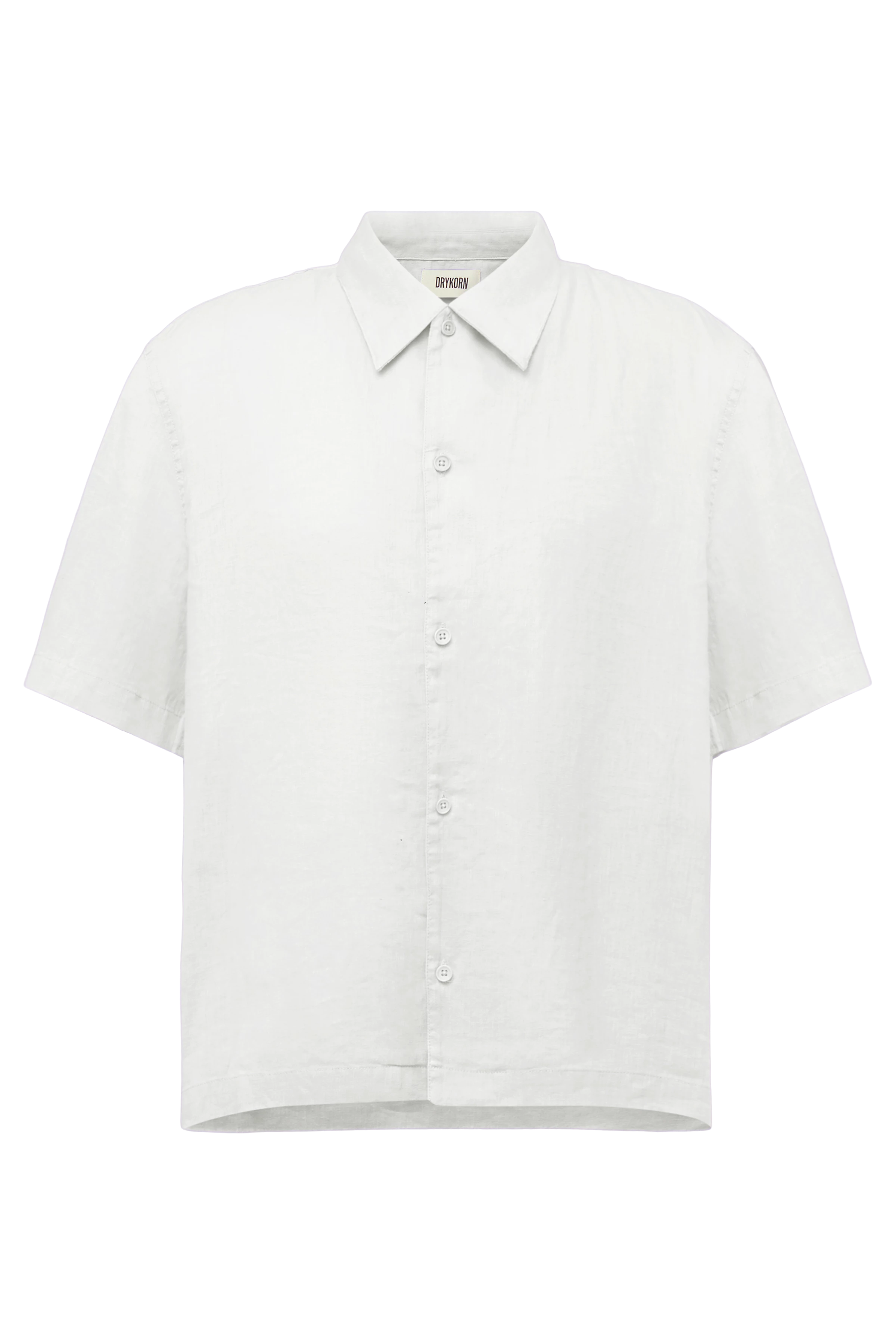 MERYN - Short-sleeve linen blend shirt - men - white - Freisteller Frontansicht