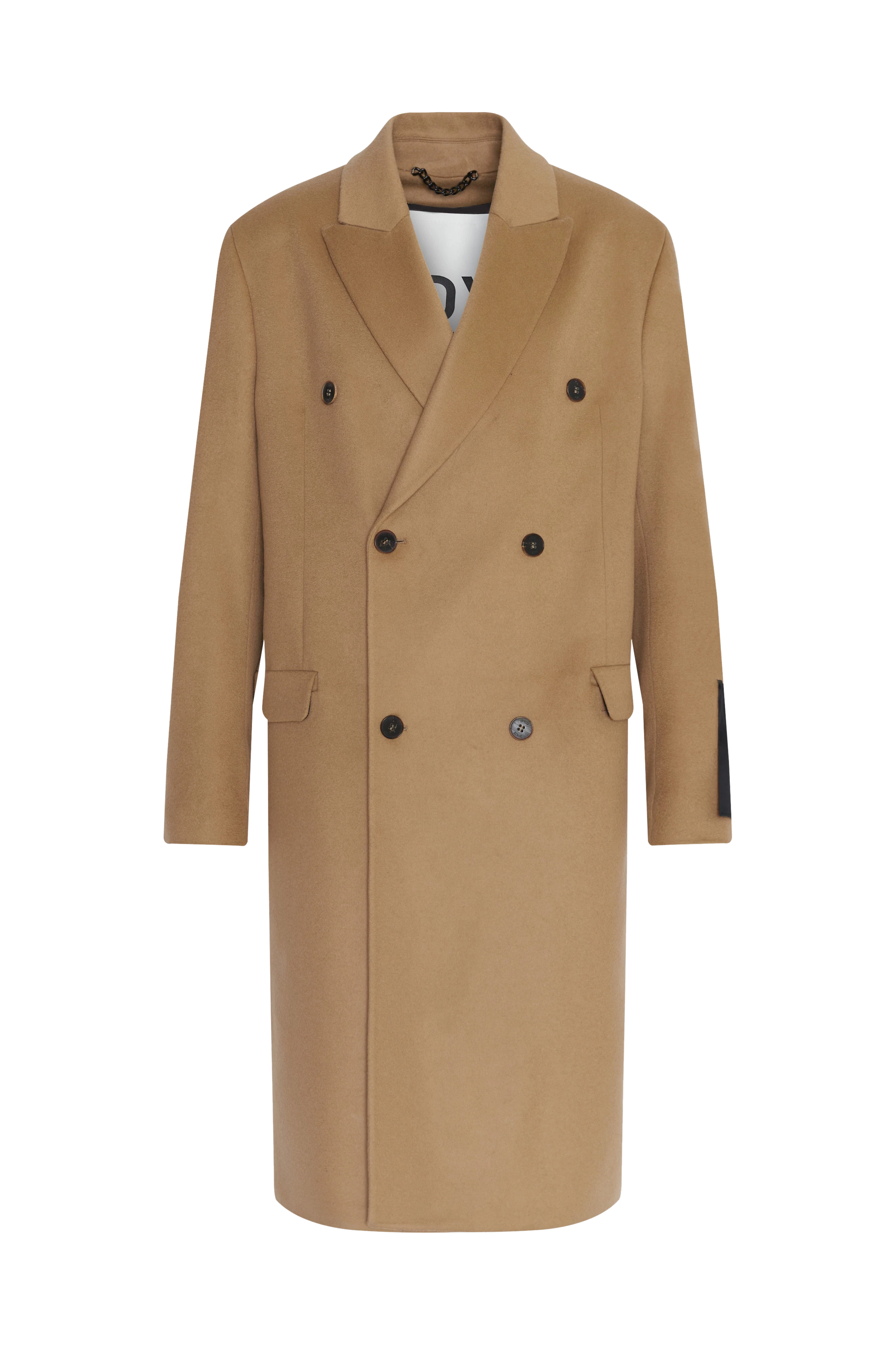 SKYE - Double-breasted lapel coat in cashmere mix - men - brown - Freisteller Frontansicht