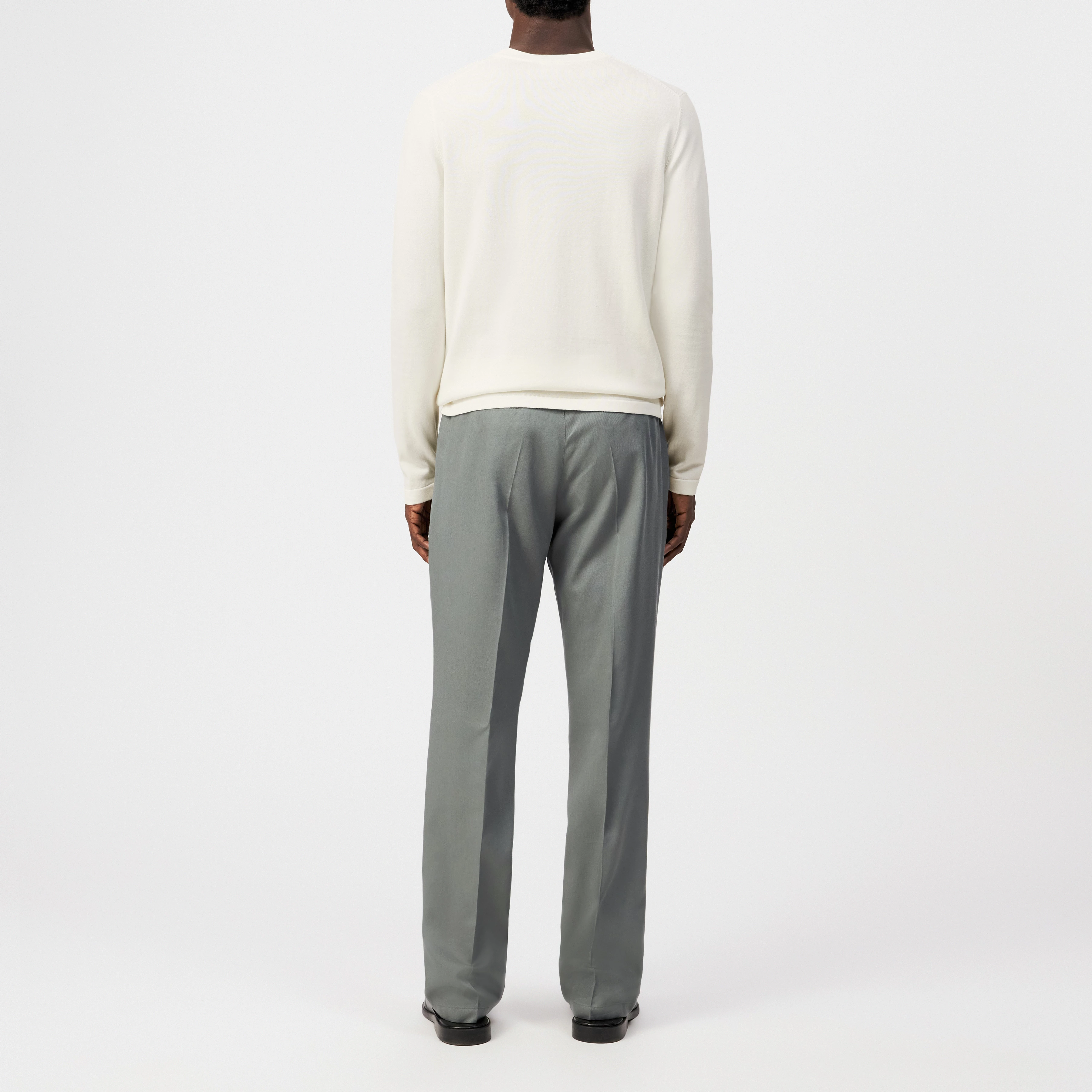 IRMINO - Long sleeve in pure cotton - men - off white - Rückansicht