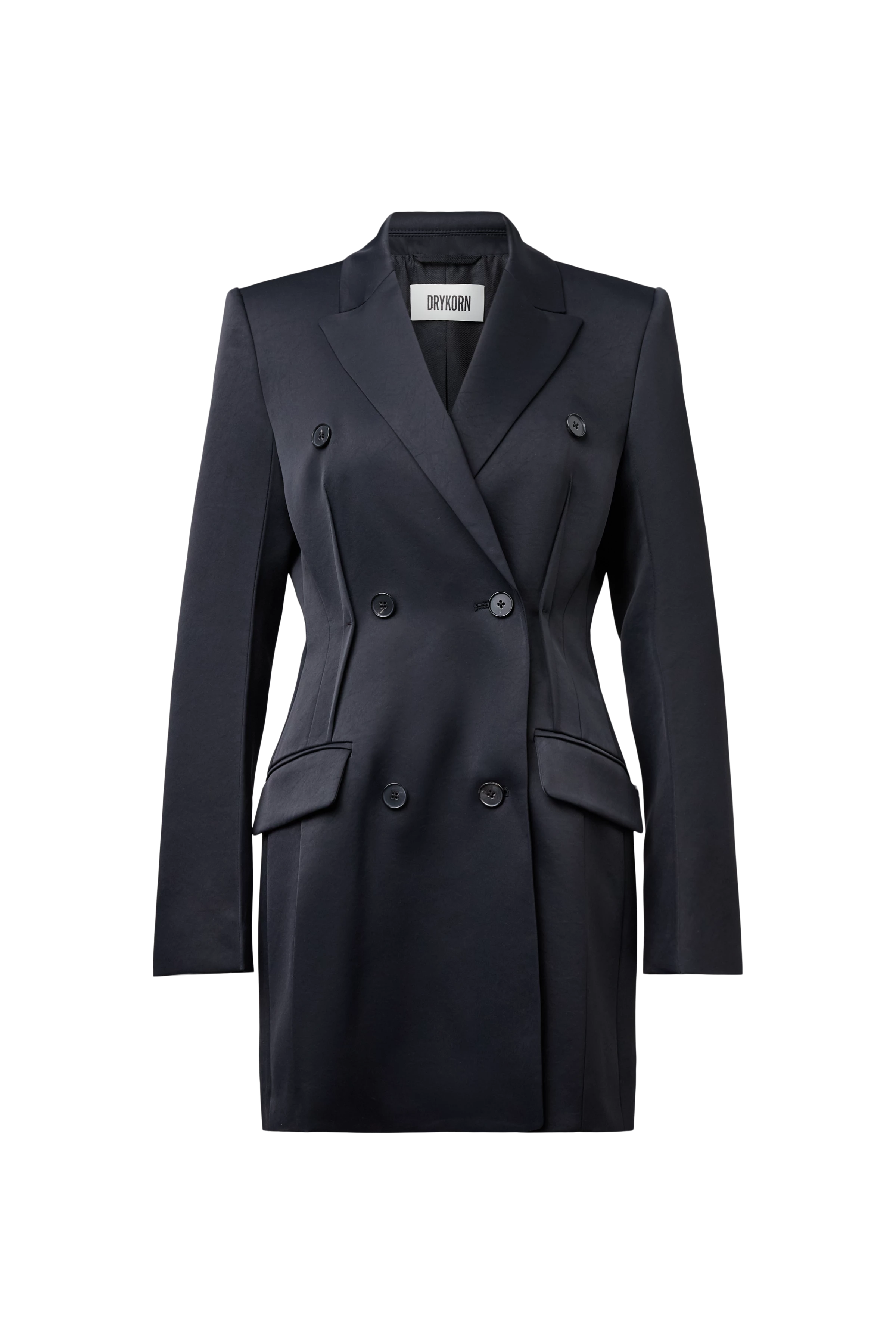 ELAINA - Satin blazer dress, tailored - women - black - Freisteller Frontansicht