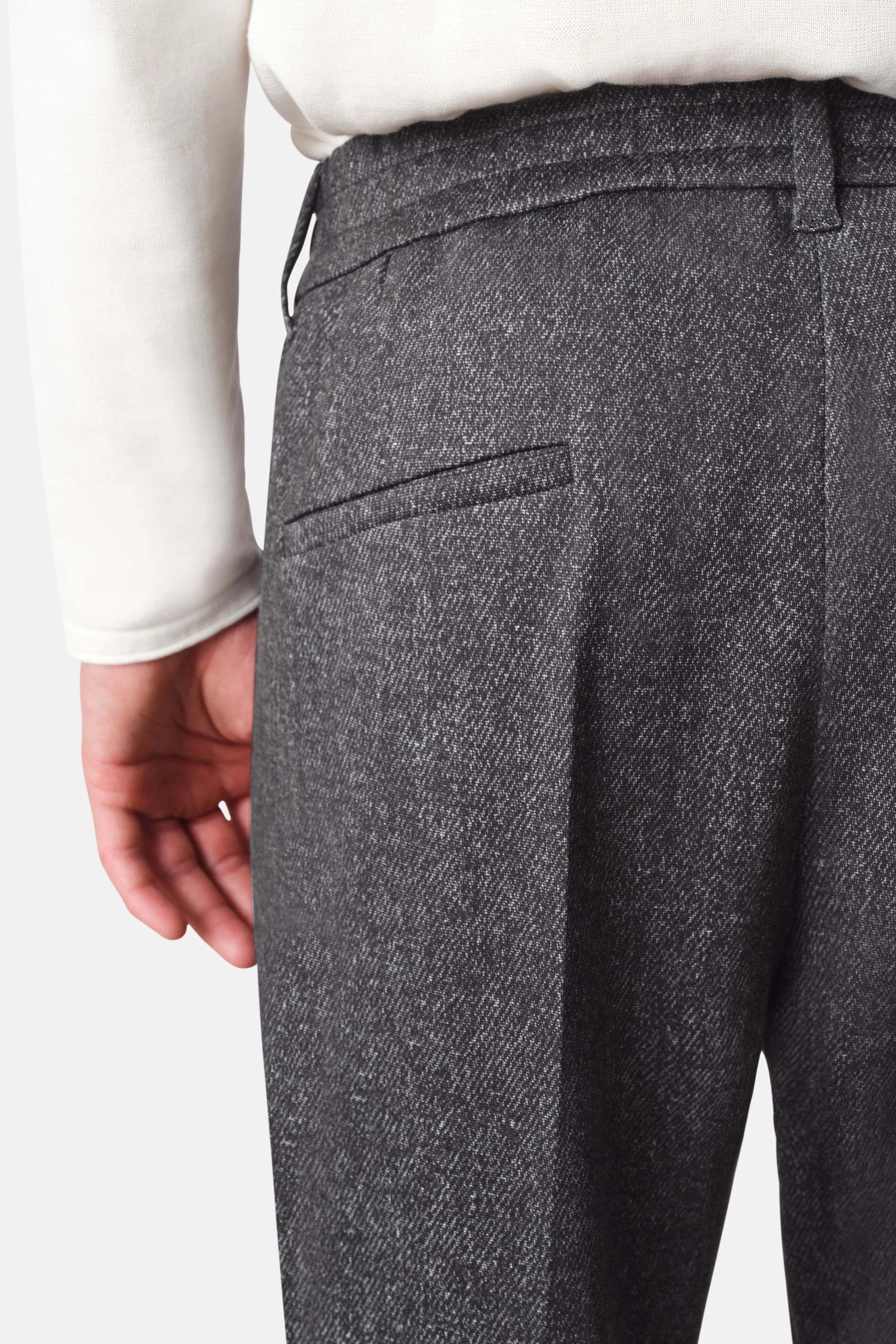 CHASY - casual trousers with pleat in jersey - men - blue - Seitenansicht