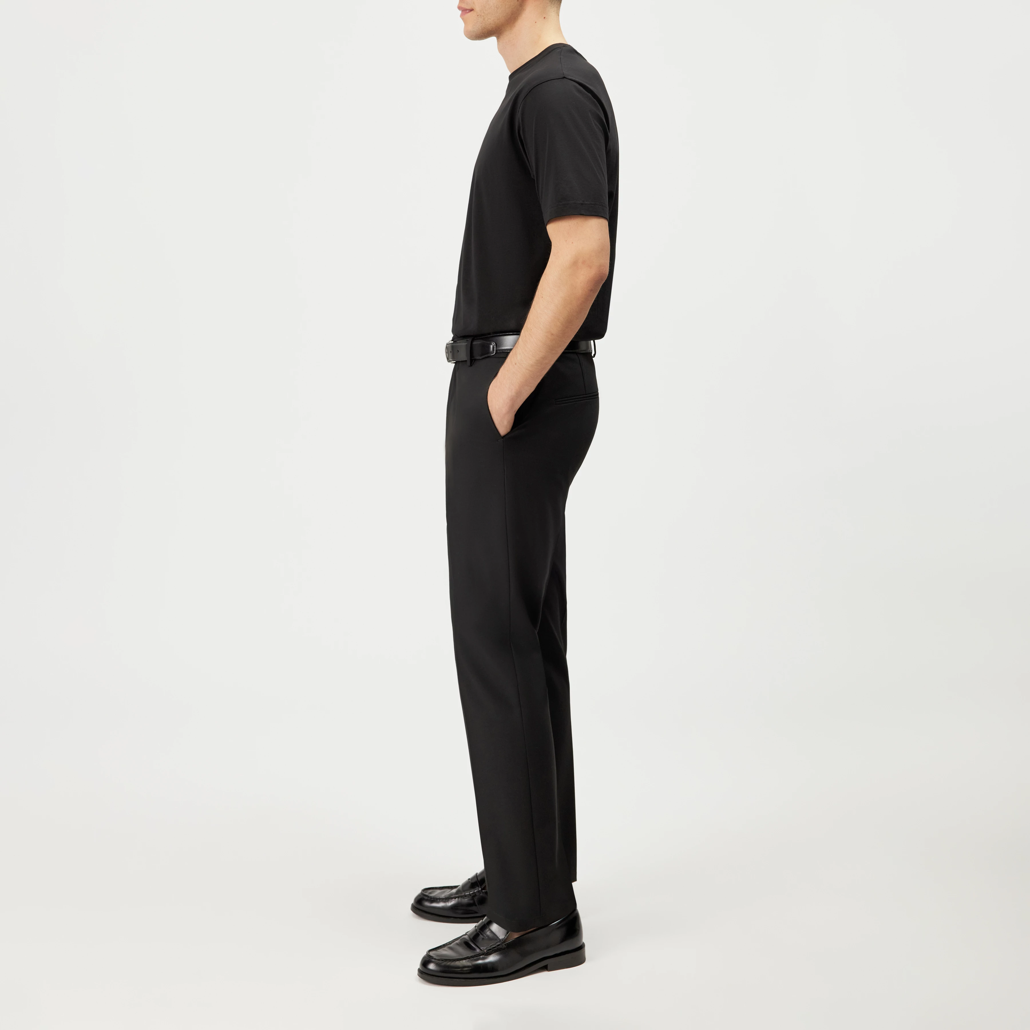 AJEND_RGLR_SK - Tailored trousers in wool blend - men - black - Seitenansicht