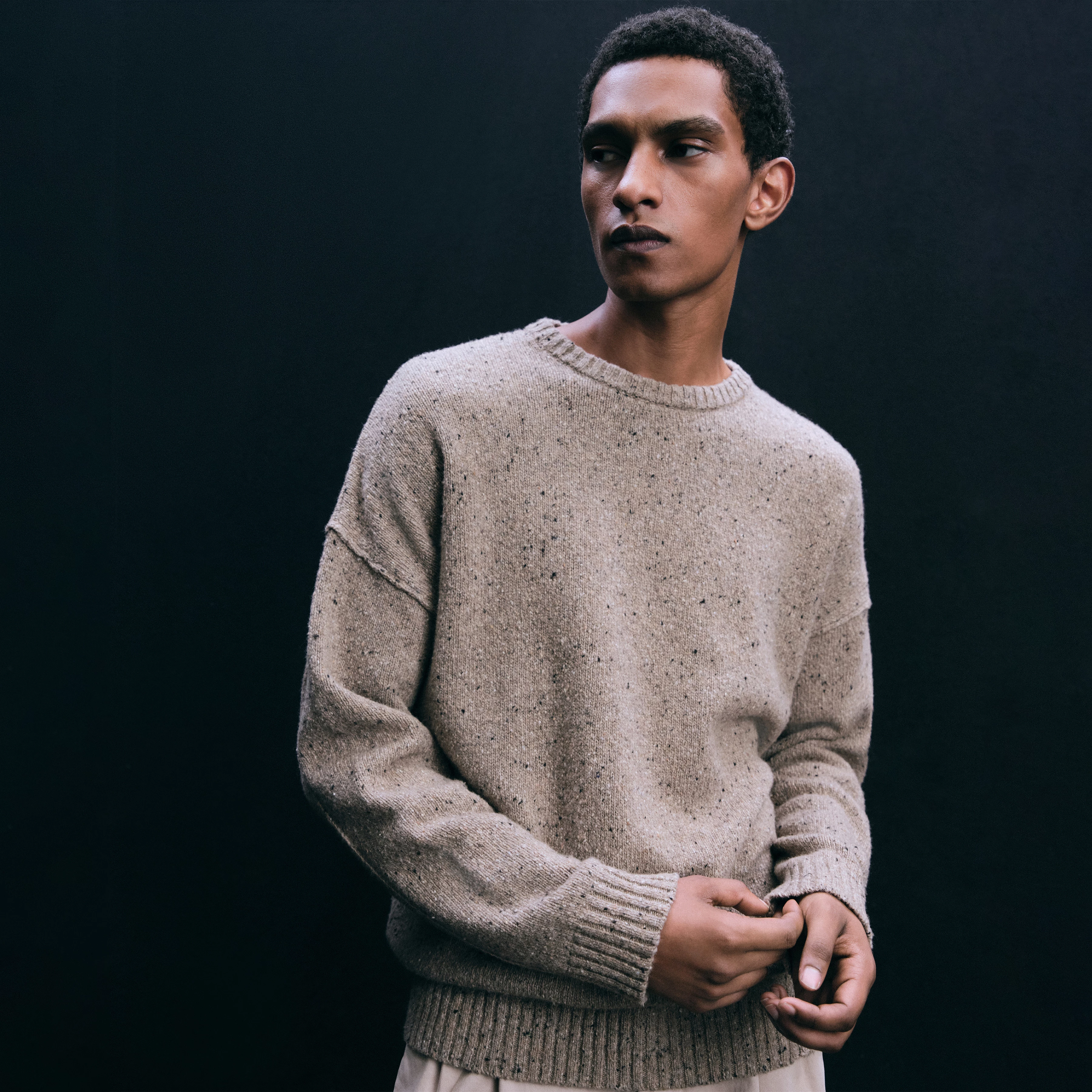 NEELIO - Pullover in Tweet Woll-Mischung - Herren - braun