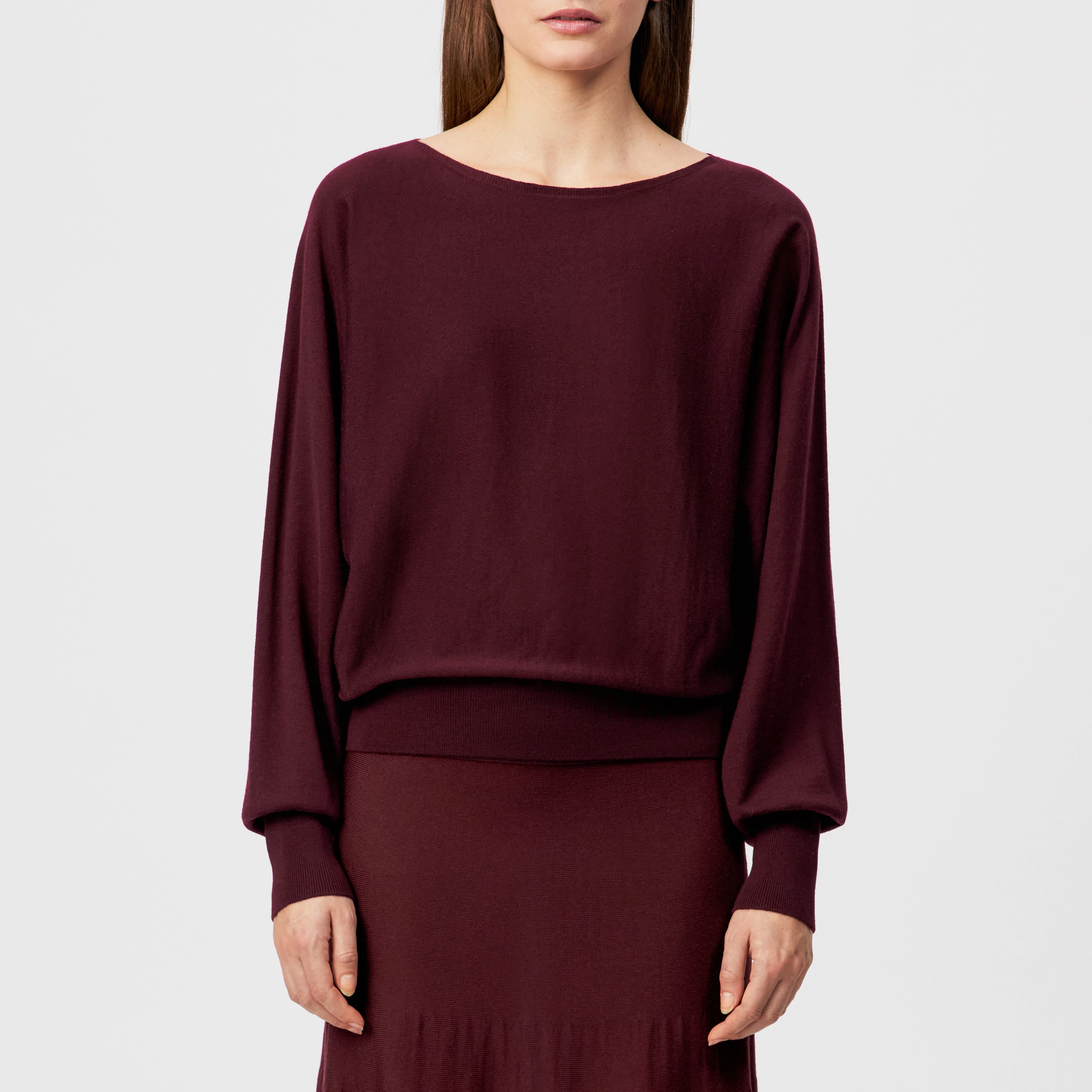 GERLINA - Cropped jumper in 100% merino wool - women - red - Frontansicht