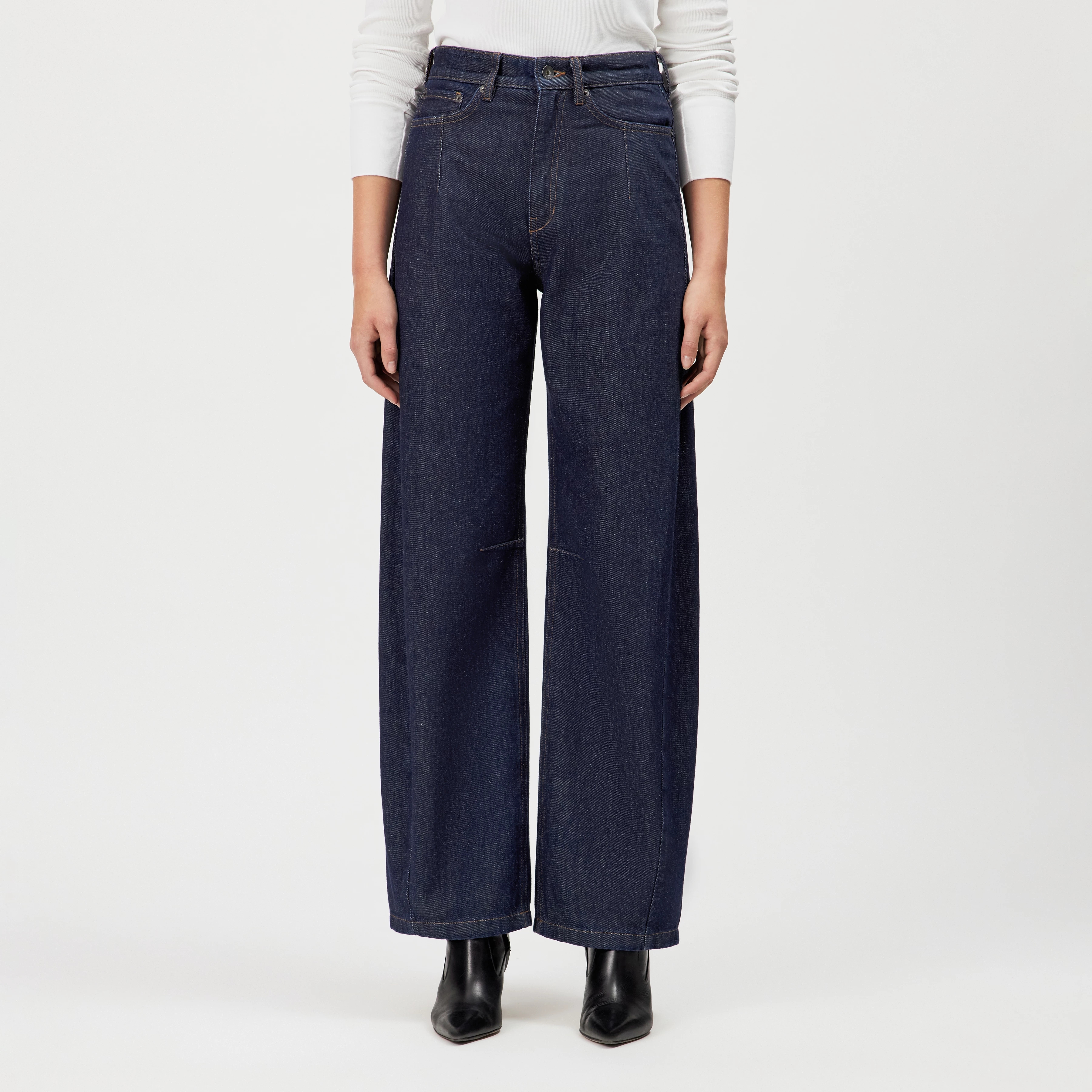 LIABLE - Relaxed fit trousers in soft denim - women - blue - Frontansicht