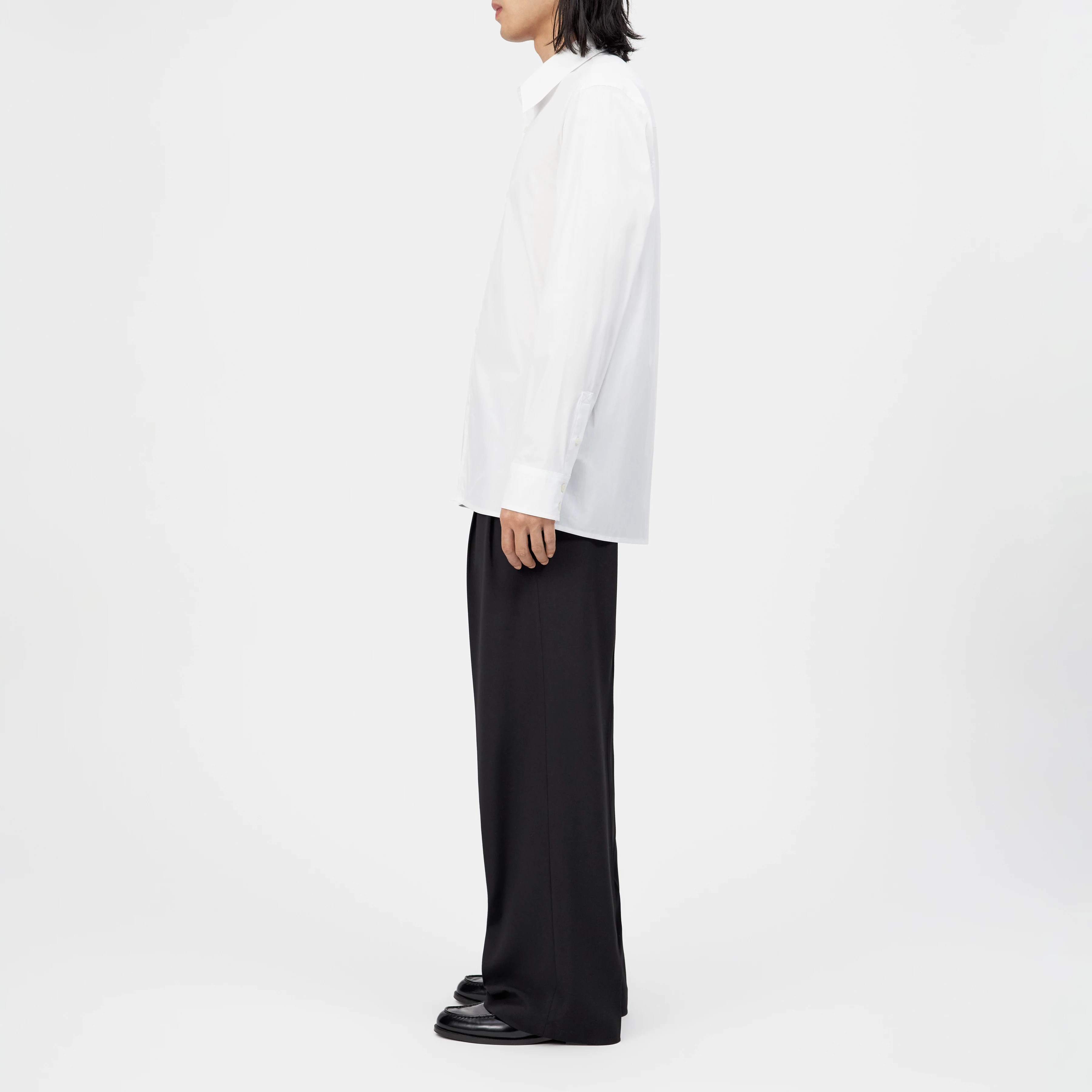 GAUNT - Klassisches Langarmhemd in Baumwolle-Mix - Herren - weiß - Seitenansicht